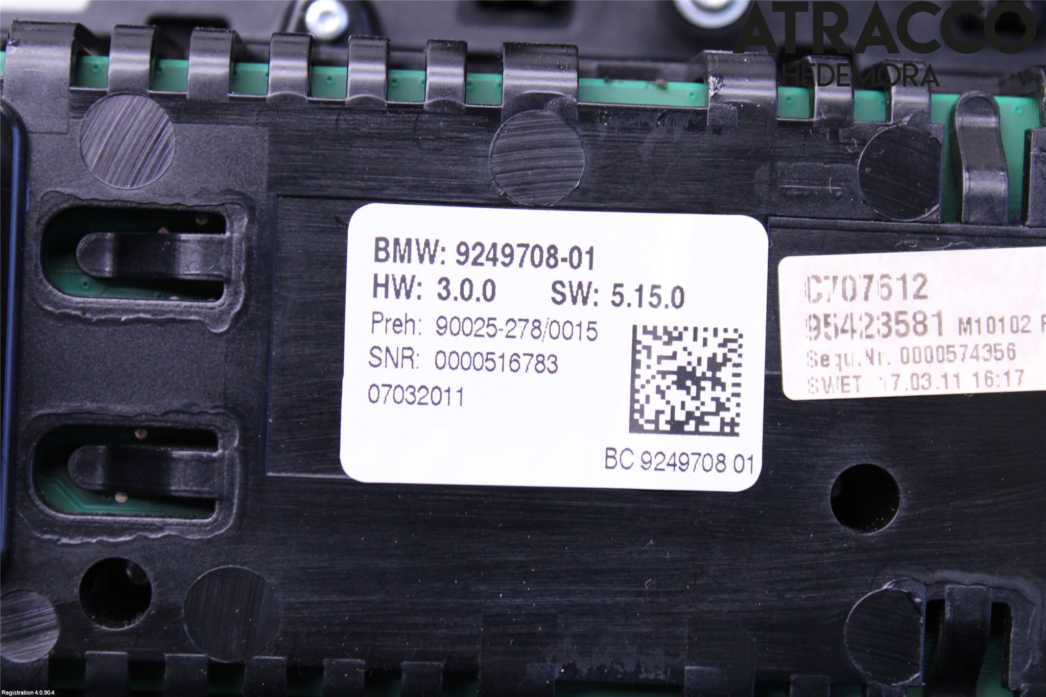 BMW 5 F10/F11/F18 09-17 Varme Ac Betjening-Display