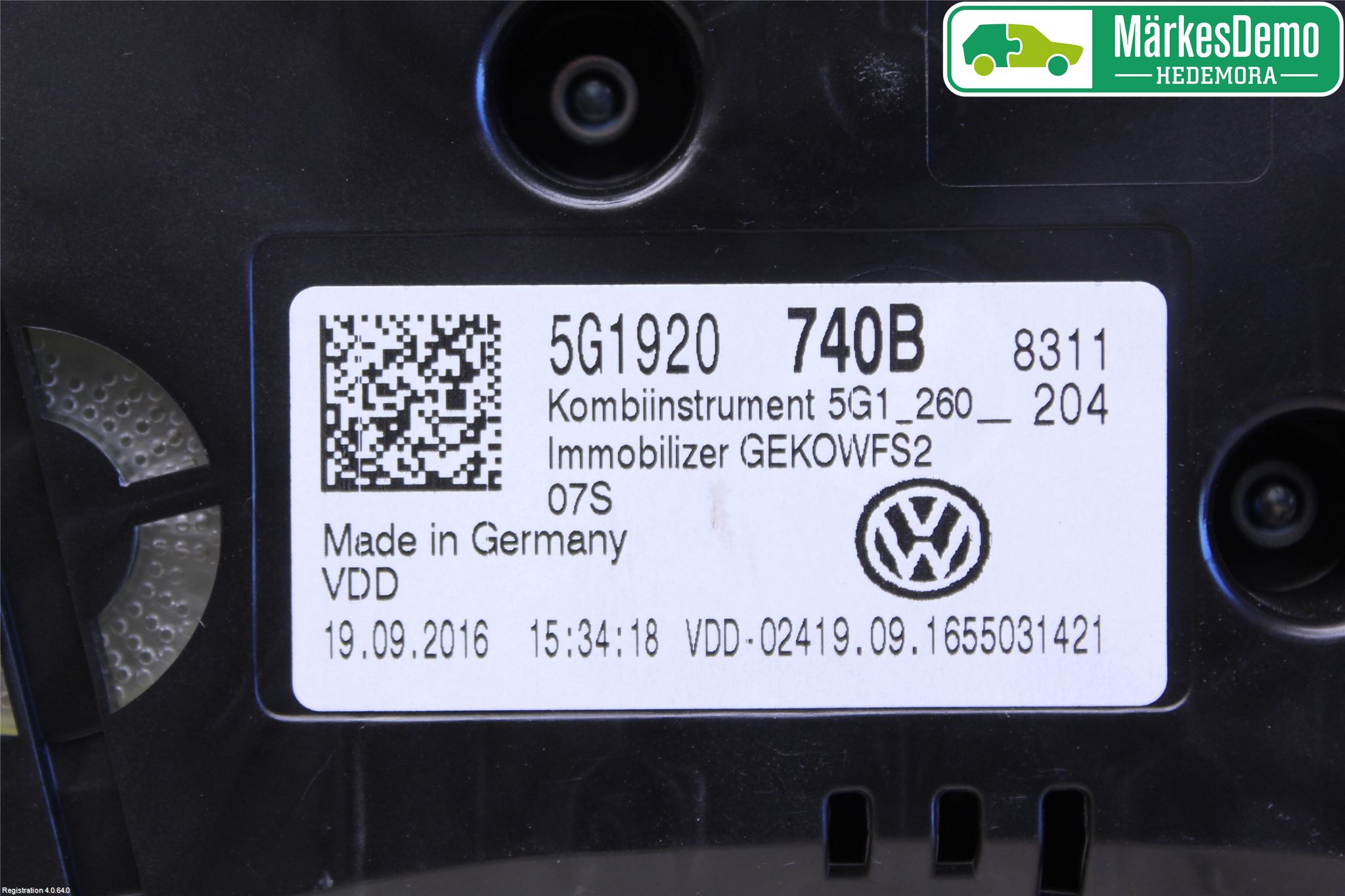 Volkswagen VW GOLF / E-GOLF VII 13-20 Instr Kombinert