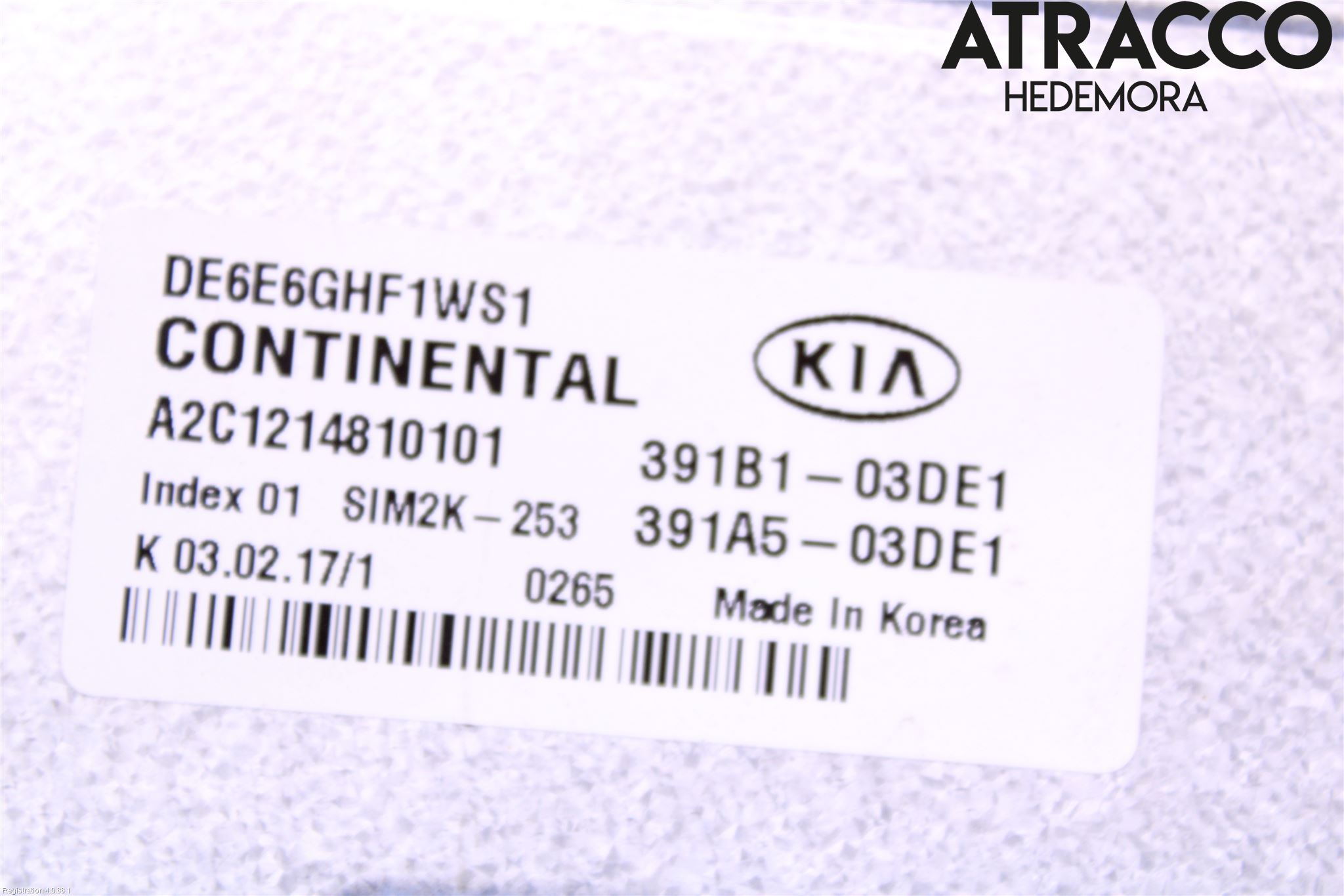 Kia NIRO (DE) 17-22 Styreenhet Innsprøytning