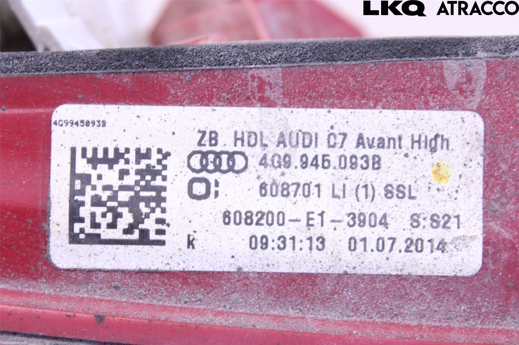 Audi A6/S6 4G 11-18 Baklykt Venstre  På Luke(Indre