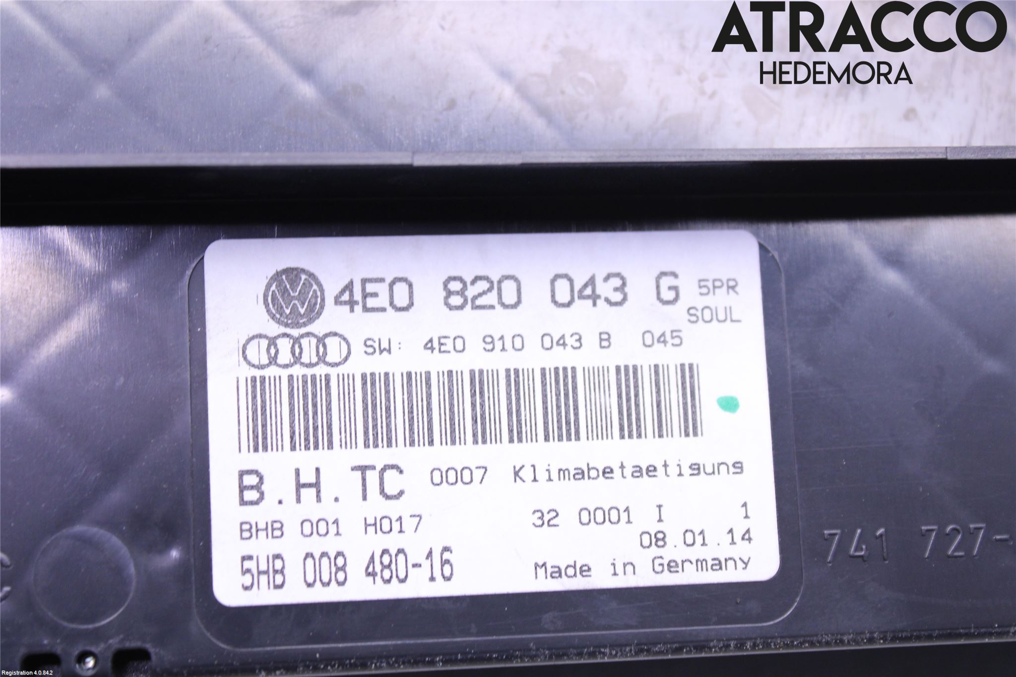 Audi A8/S8 4E  02-09 Varme Ac Betjening-Display