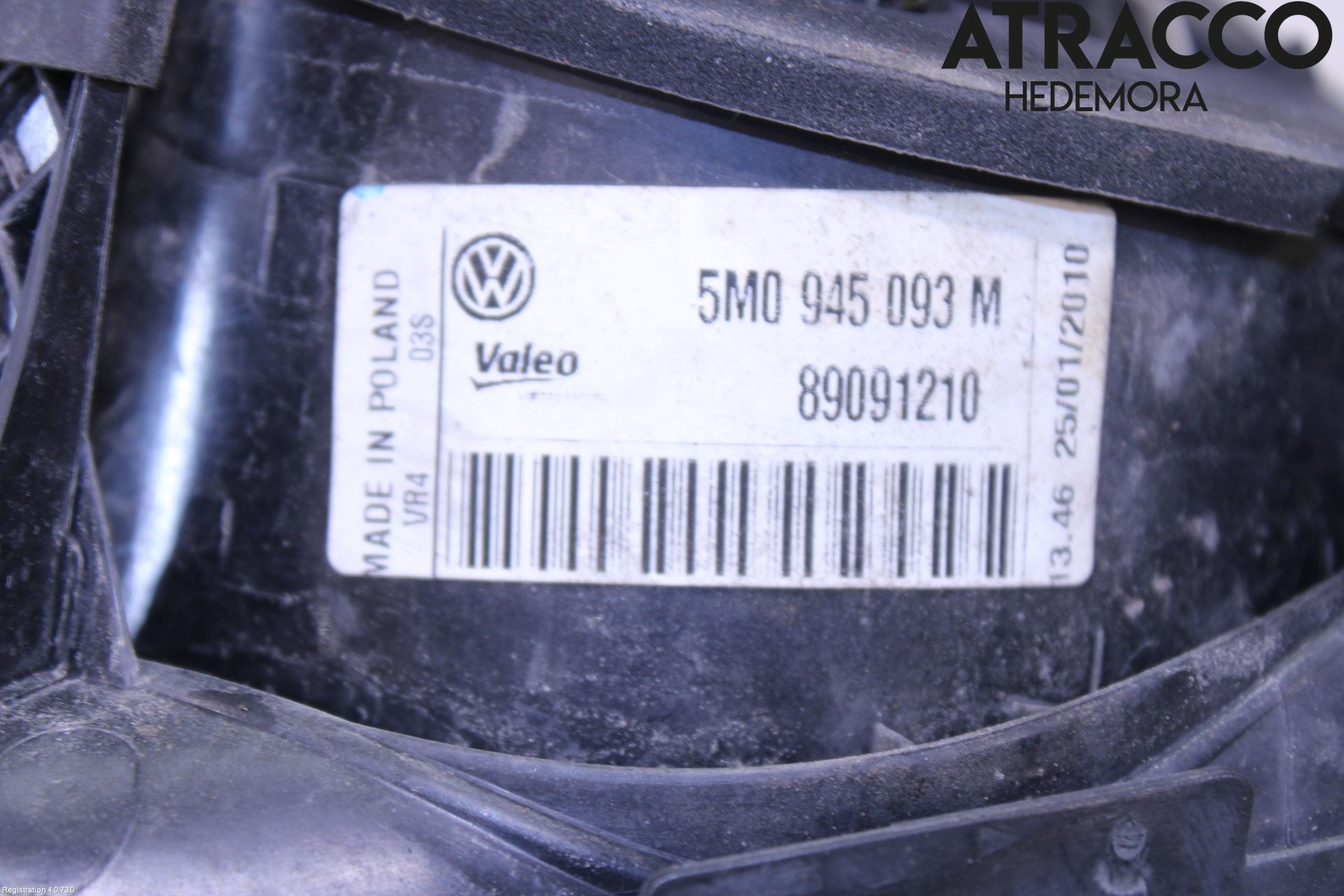 Volkswagen VW GOLF PLUS/CROSS GOLF 04-14 Baklykt Venstre  På Luke(Indre