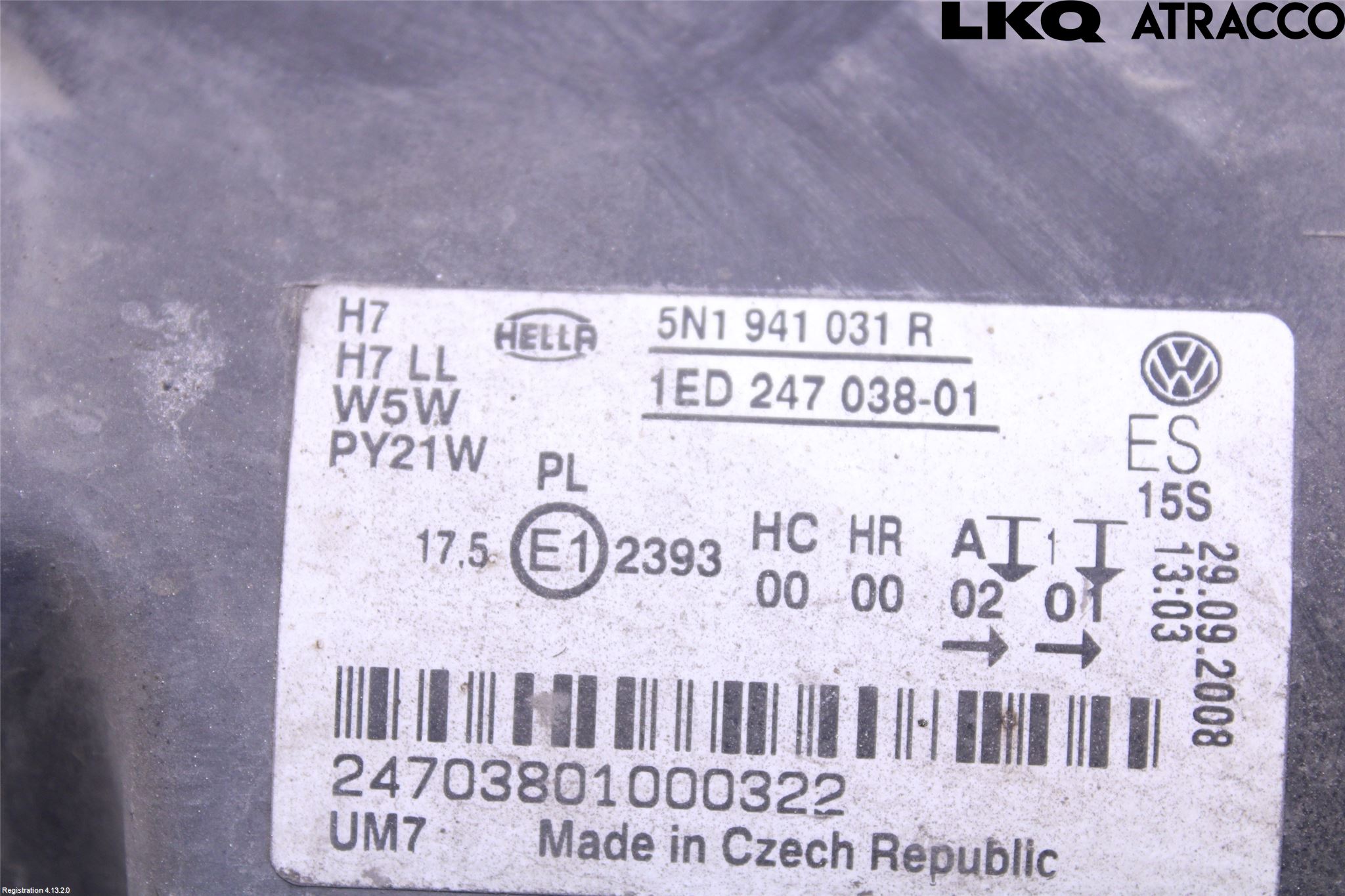 Volkswagen VW TIGUAN 07-16 Frontlykt Venstre