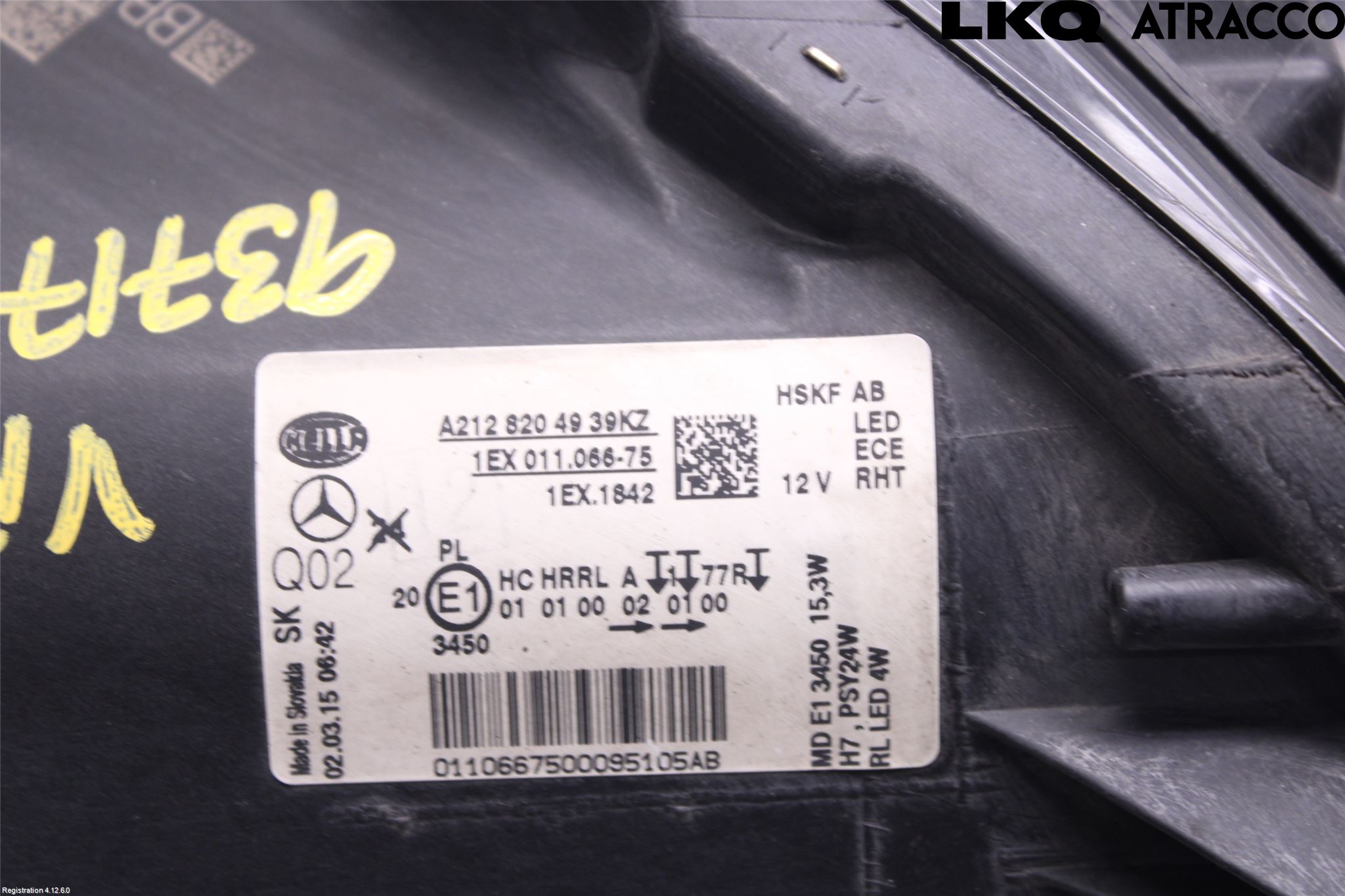 Mercedes-Benz MB E-KLASS (W212) 09-16 Frontlykt Venstre