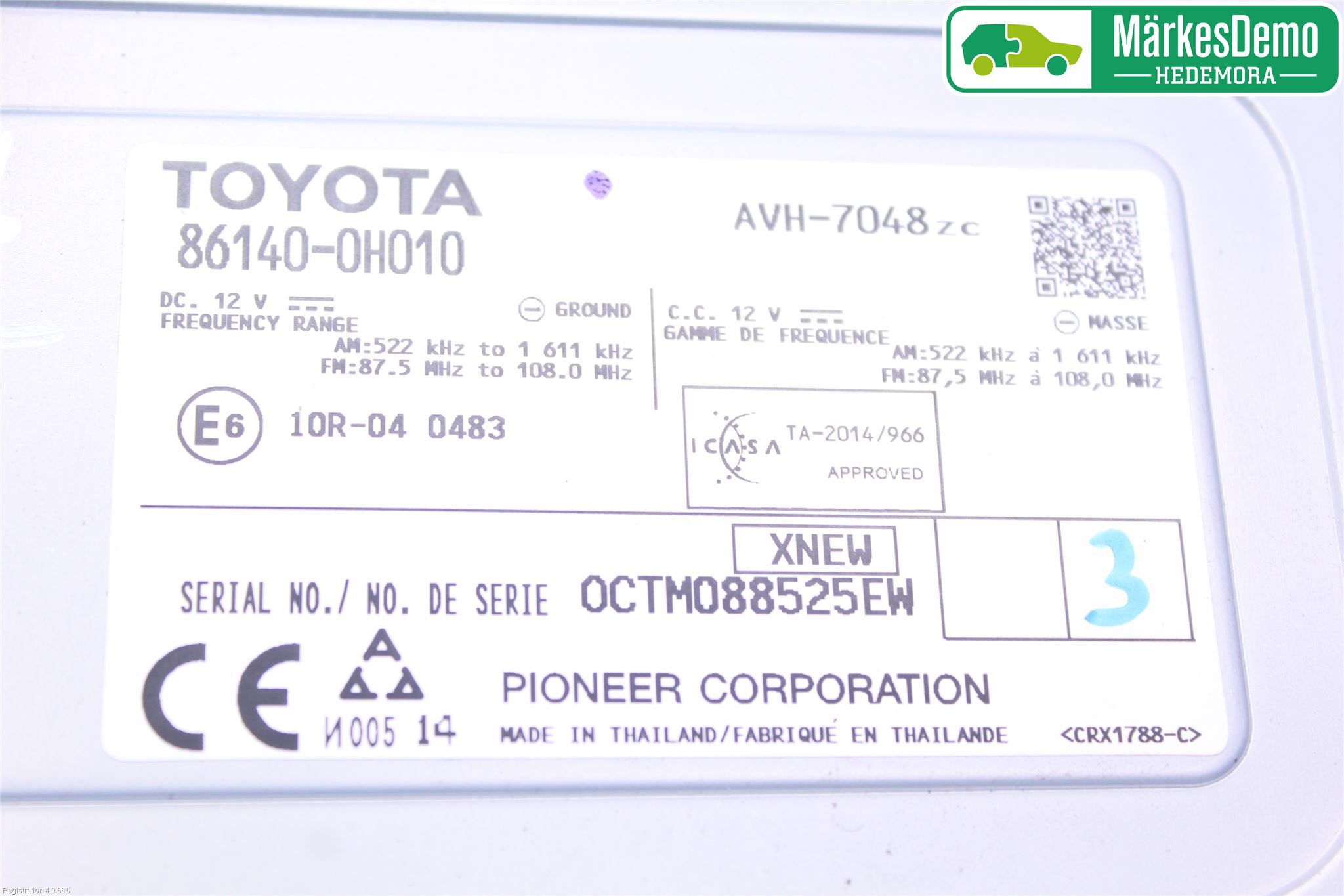 Toyota AYGO 15-21 Stereo Radio Med Cd