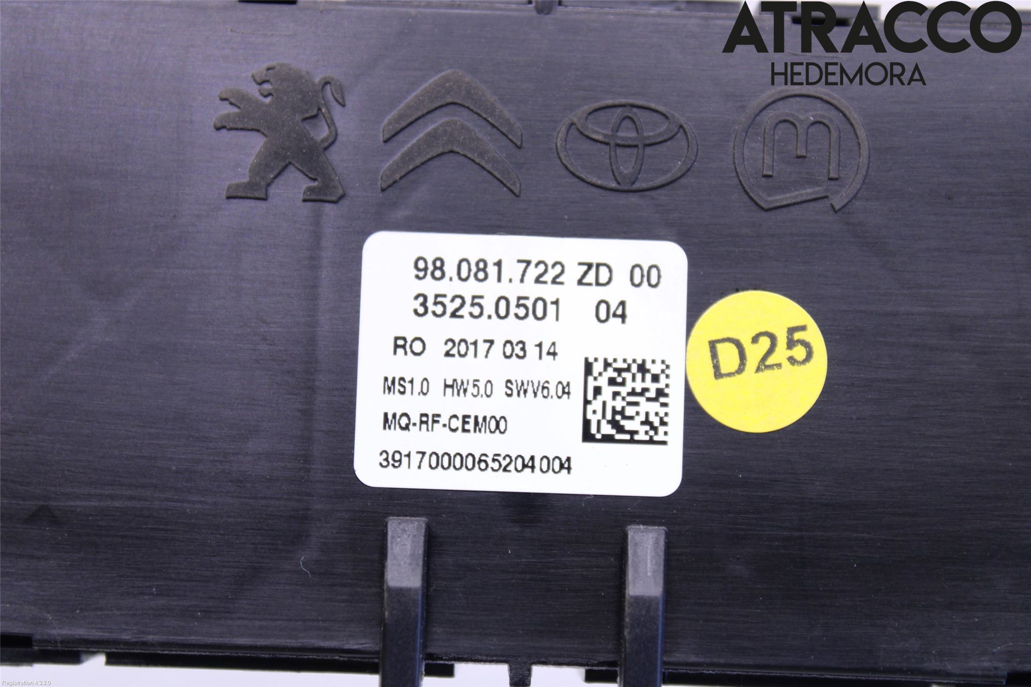 Citroen JUMPY/E-JUMPY 16- Varme Ac Betjening-Display