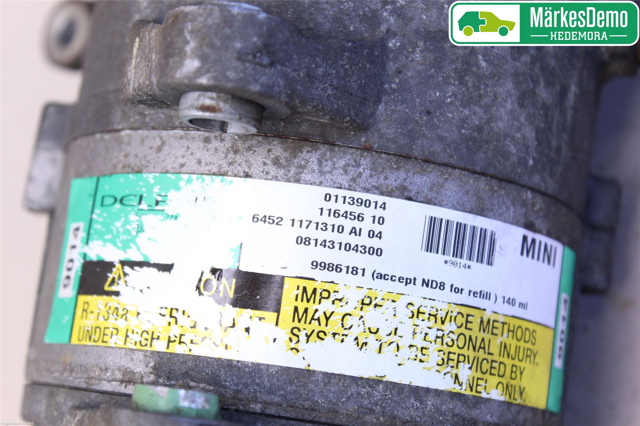 Mini COUPE R50/53 01-06 Varme Ac Kompressor