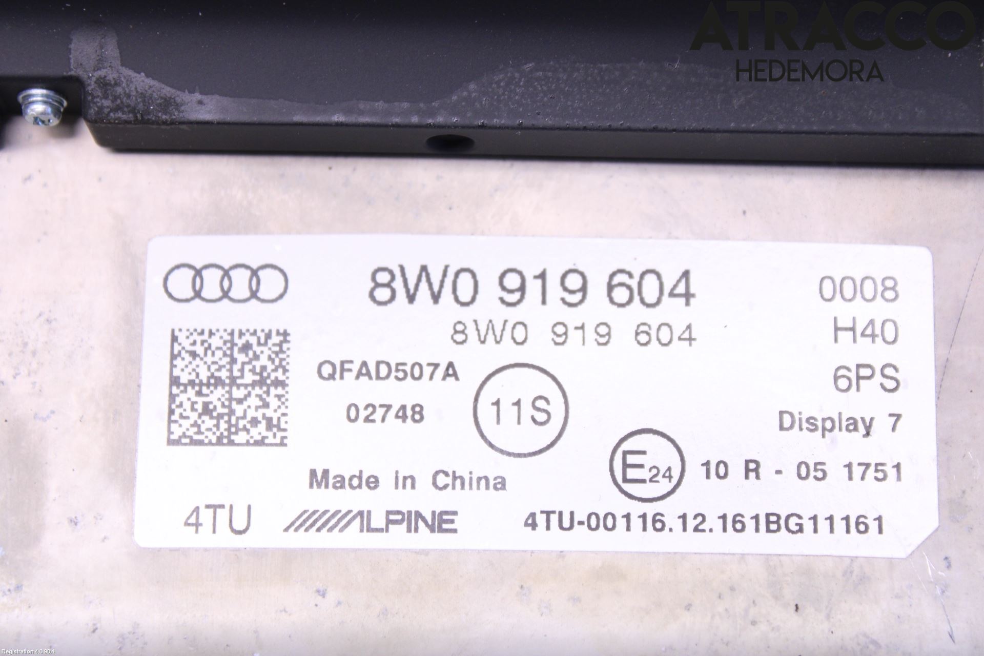 Audi A5 17- Instr Skjerm Dvd-Gps-Ac-Tlf