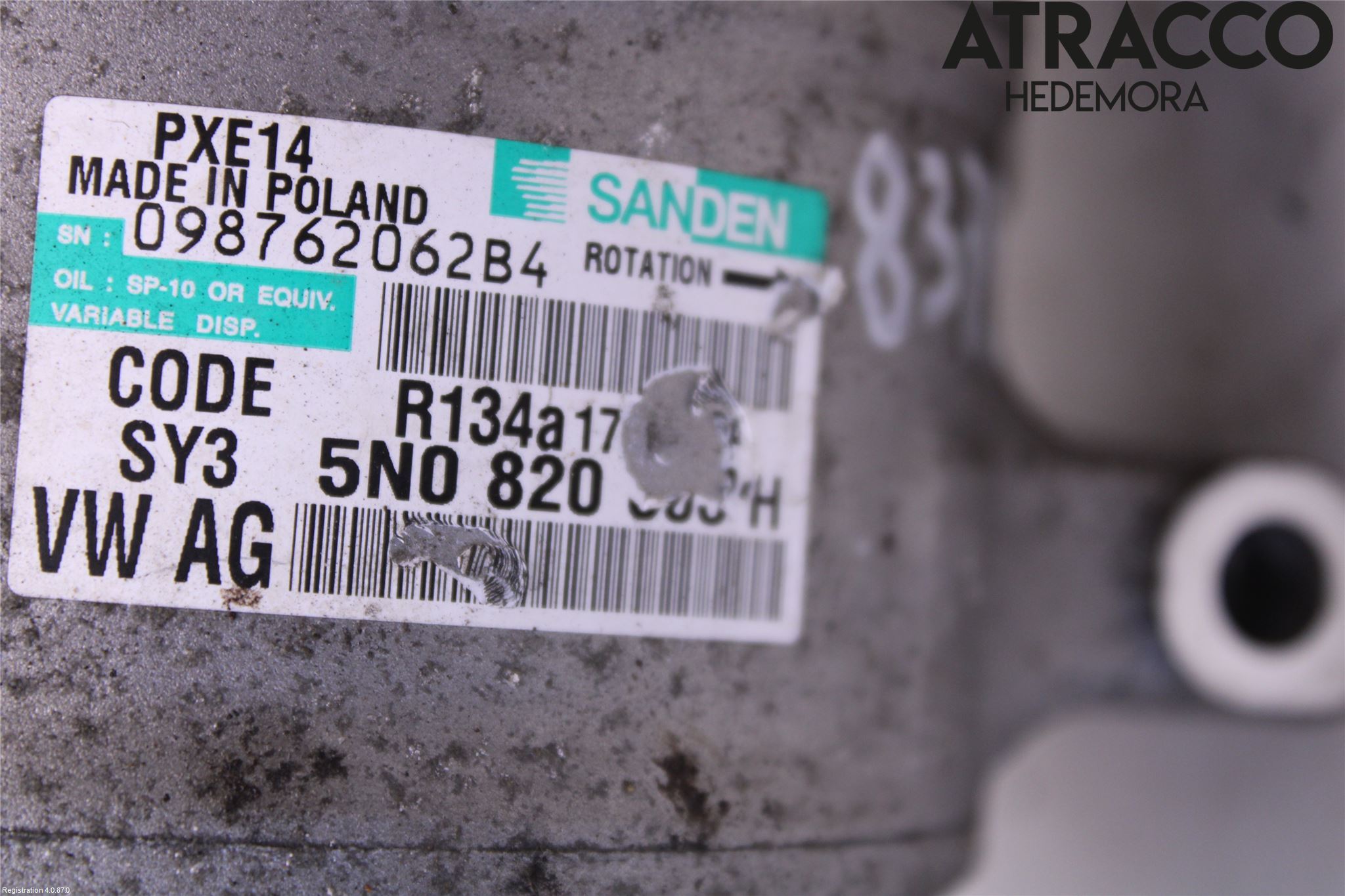 Volkswagen VW GOLF VI 09-13 Varme Ac Kompressor