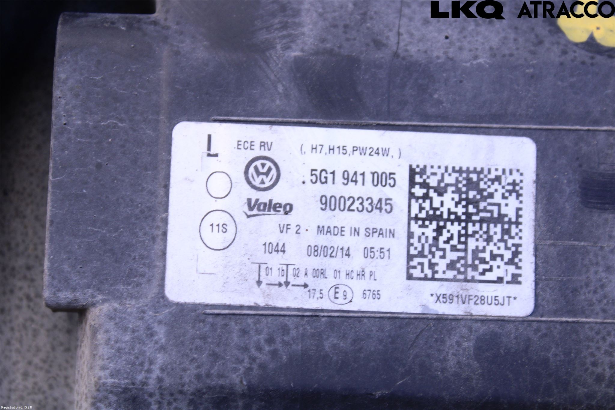 Volkswagen VW GOLF / E-GOLF VII 13-20 Frontlykt Venstre