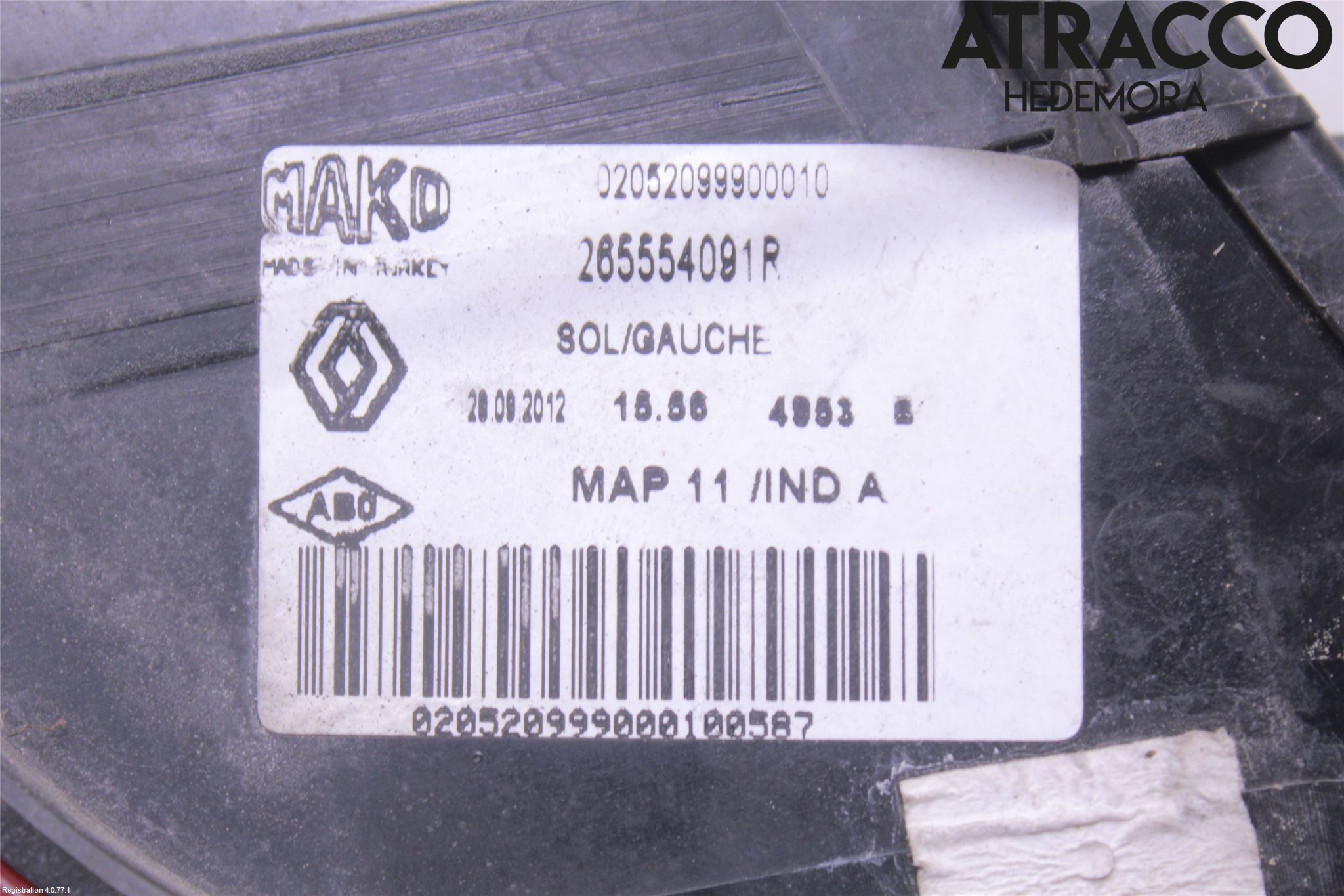 Renault CLIO IV 12-16 Baklykt Venstre