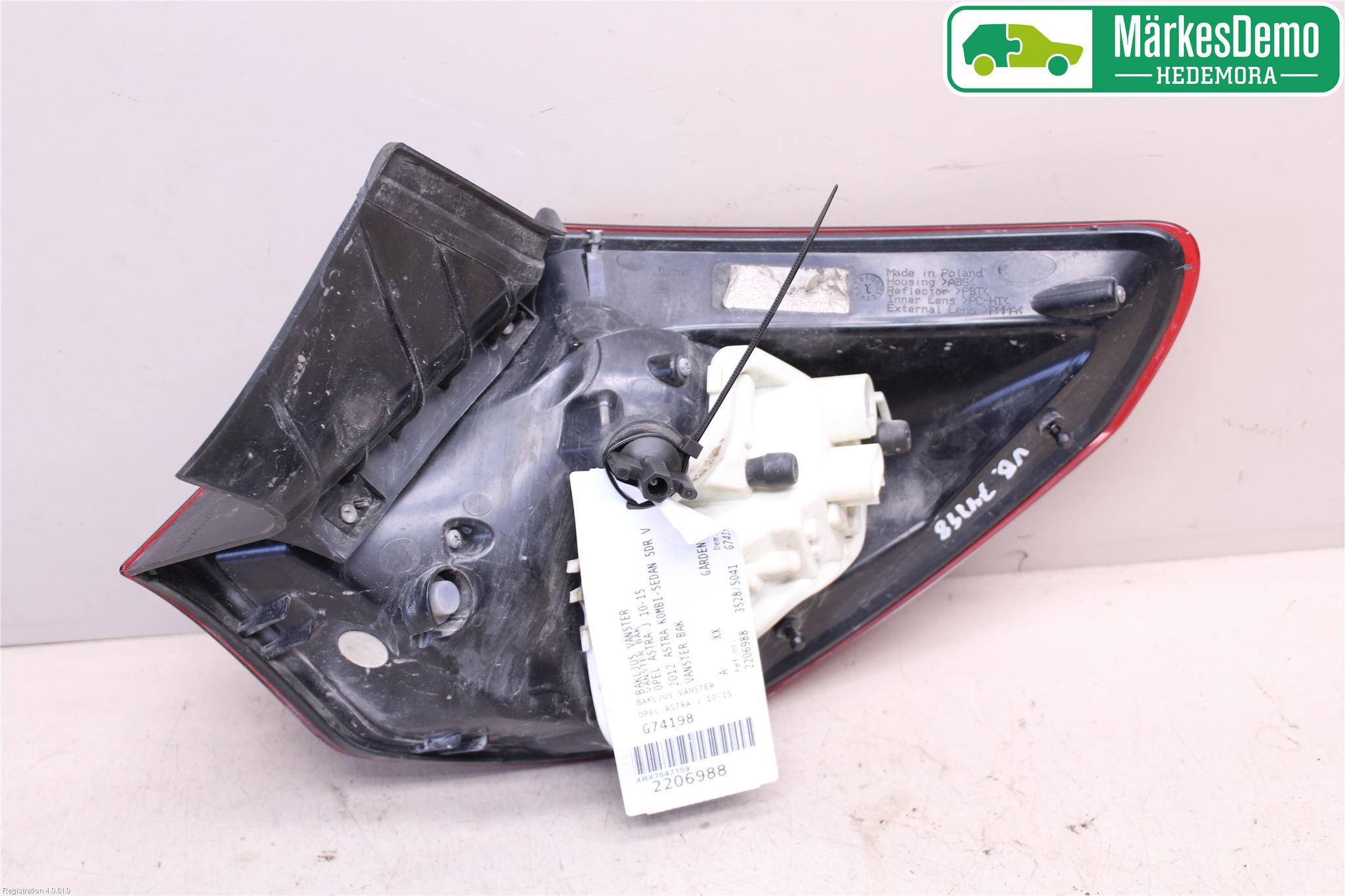 Opel ASTRA J 10-15 Baklykt Venstre