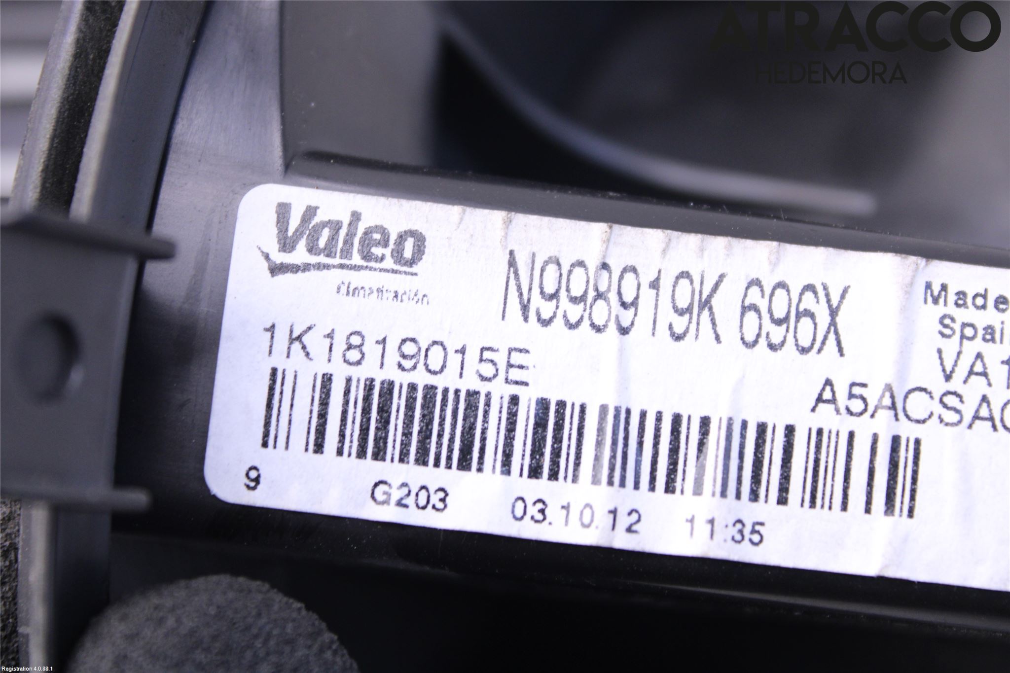 Volkswagen VW EOS  11- Varme Ac Varmeapparatvifte