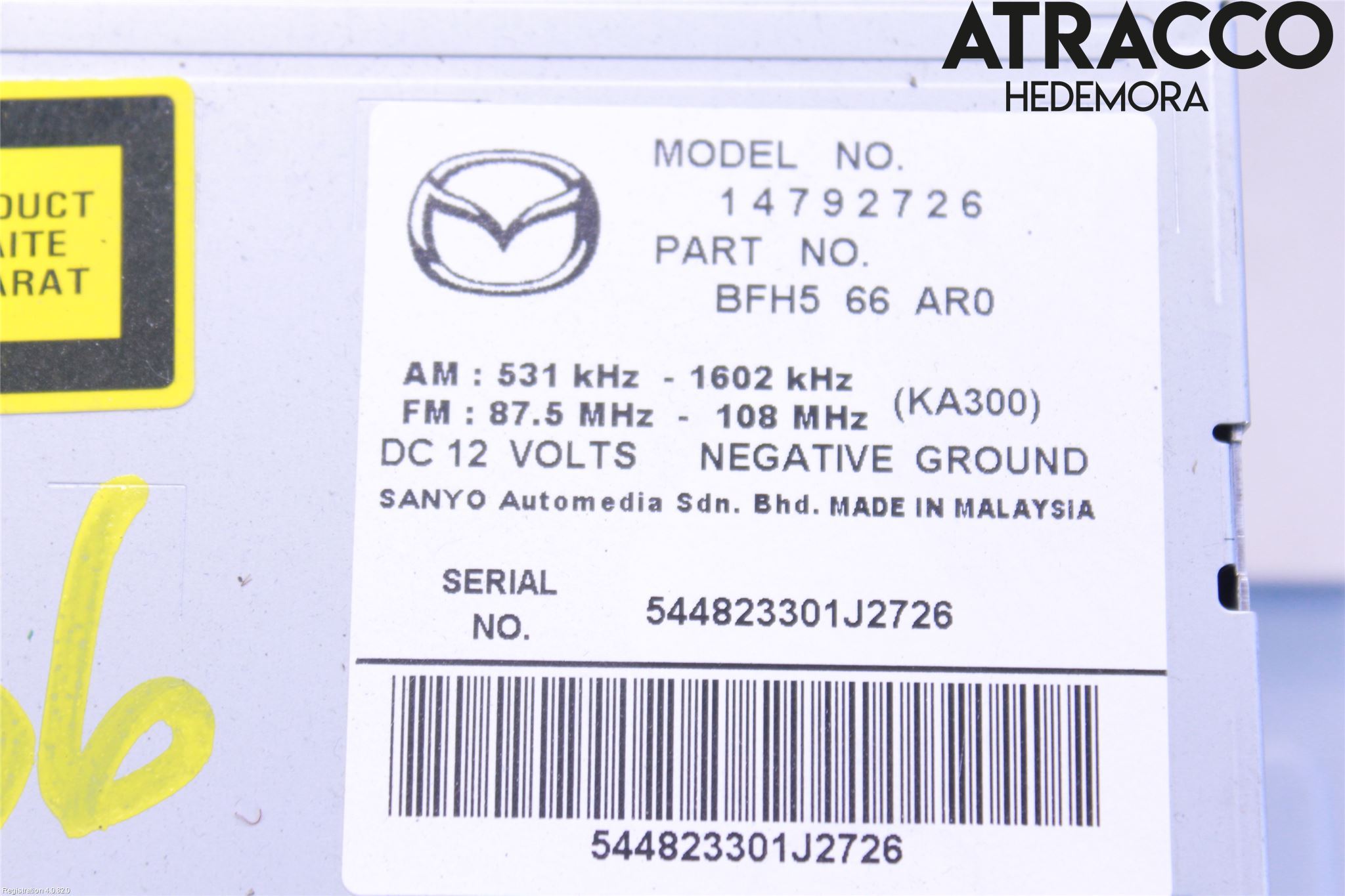 Mazda 3 II 09-13 Stereo Radio Med Cd