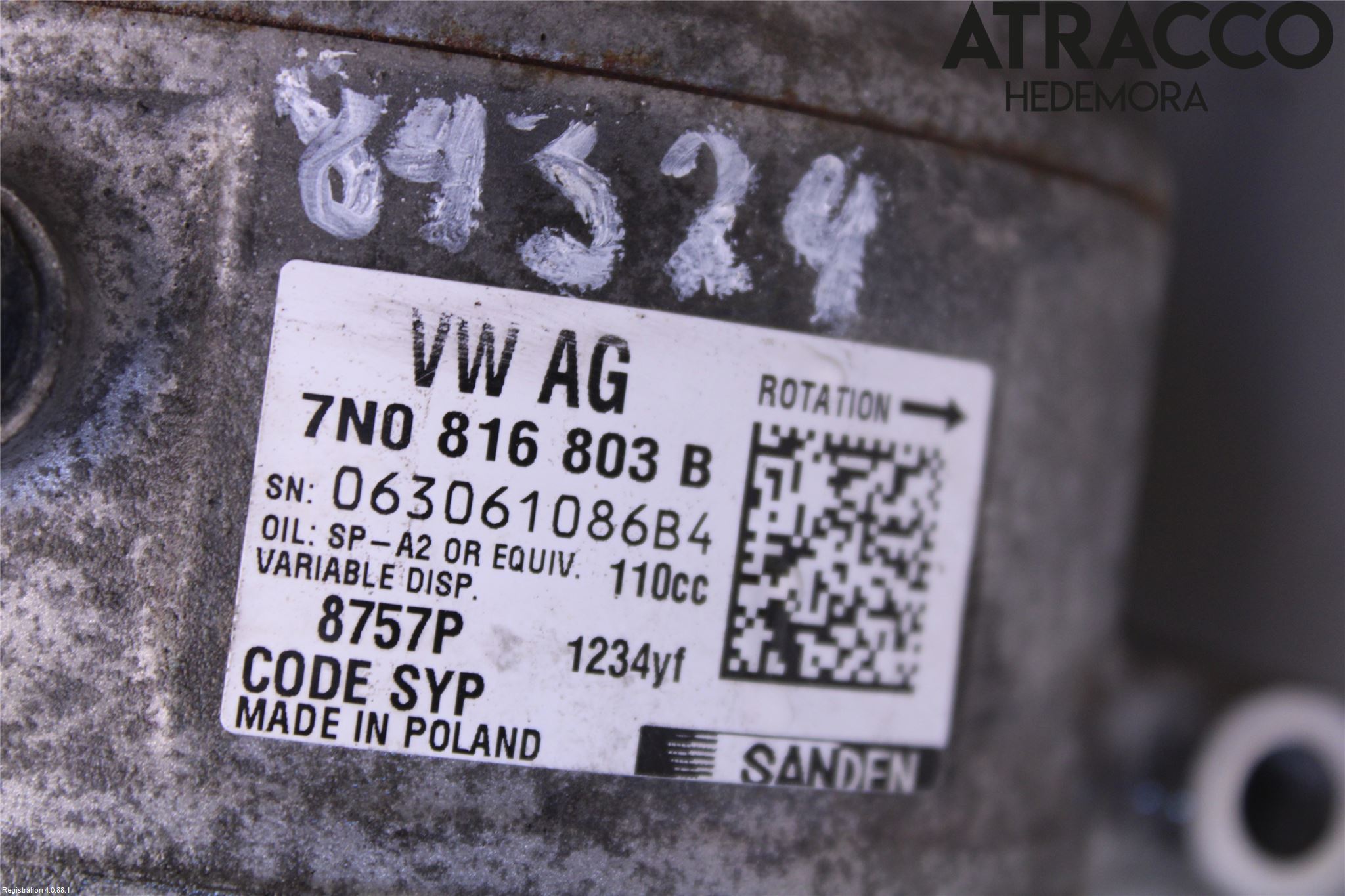 Volkswagen VW SHARAN 11- Varme Ac Kompressor
