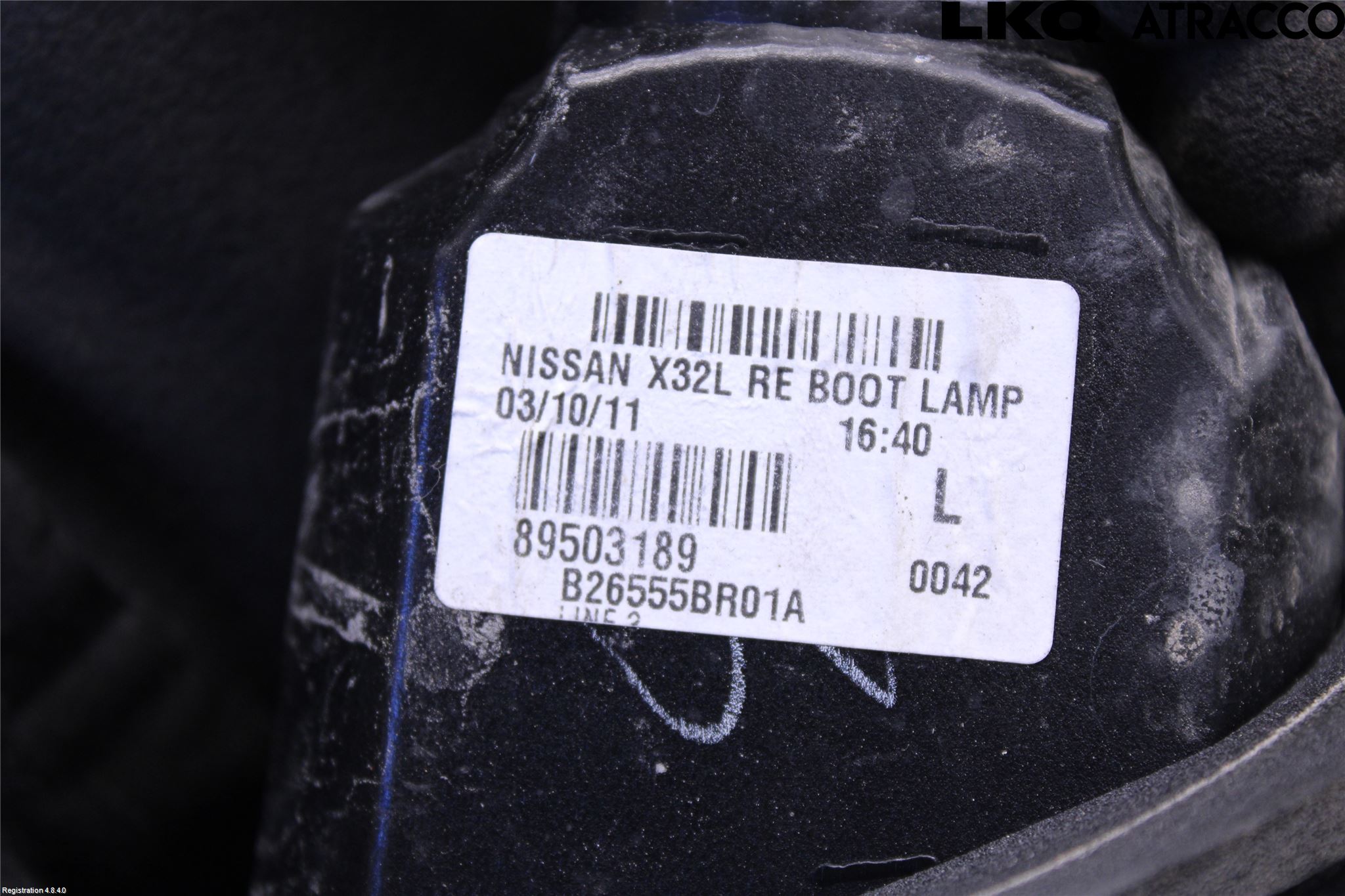 Nissan QASHQAI+2  10-14 Baklykt Venstre  På Luke(Indre