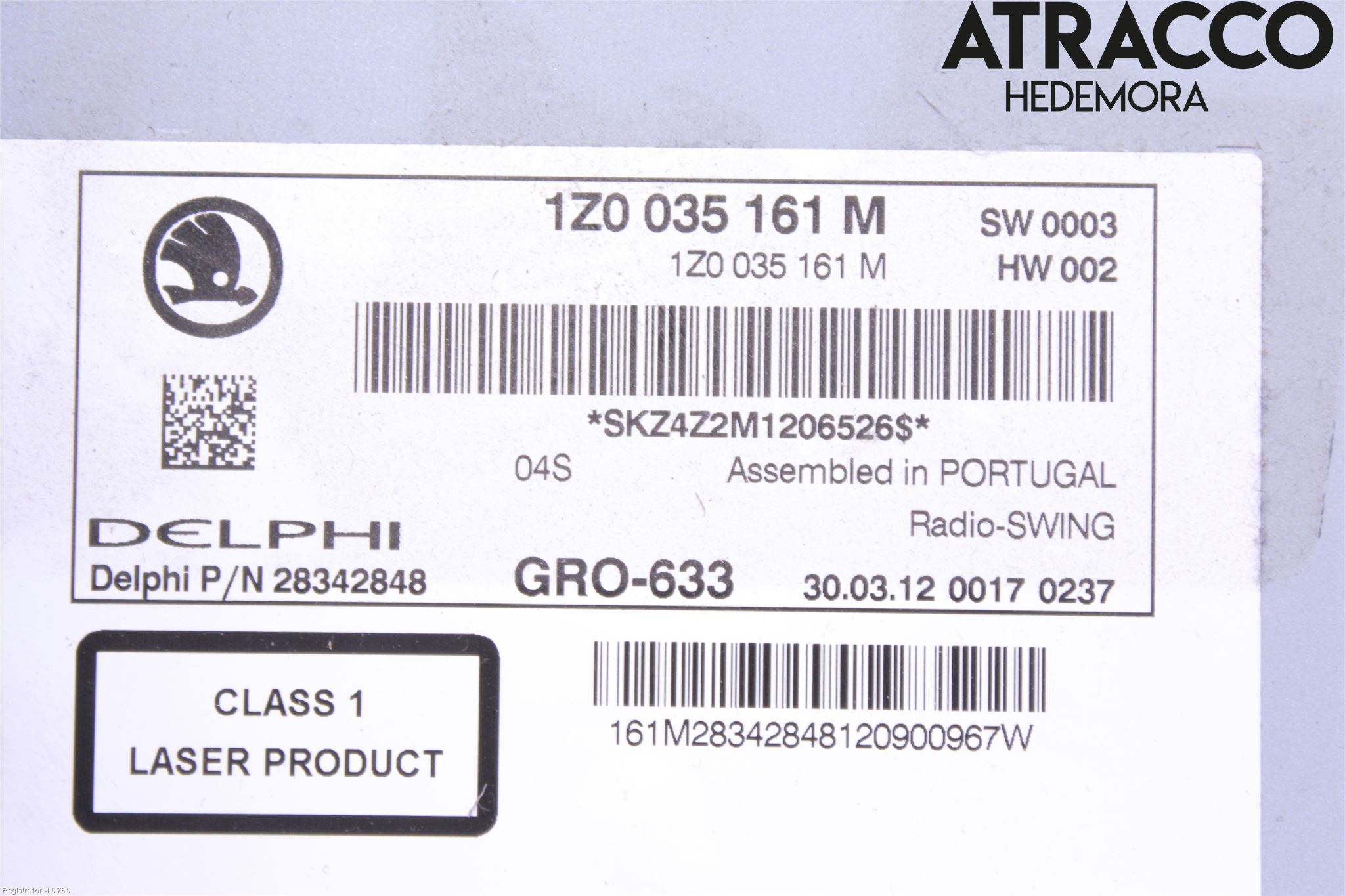 Skoda OCTAVIA (1Z) 05-13 Stereo Radio Med Cd