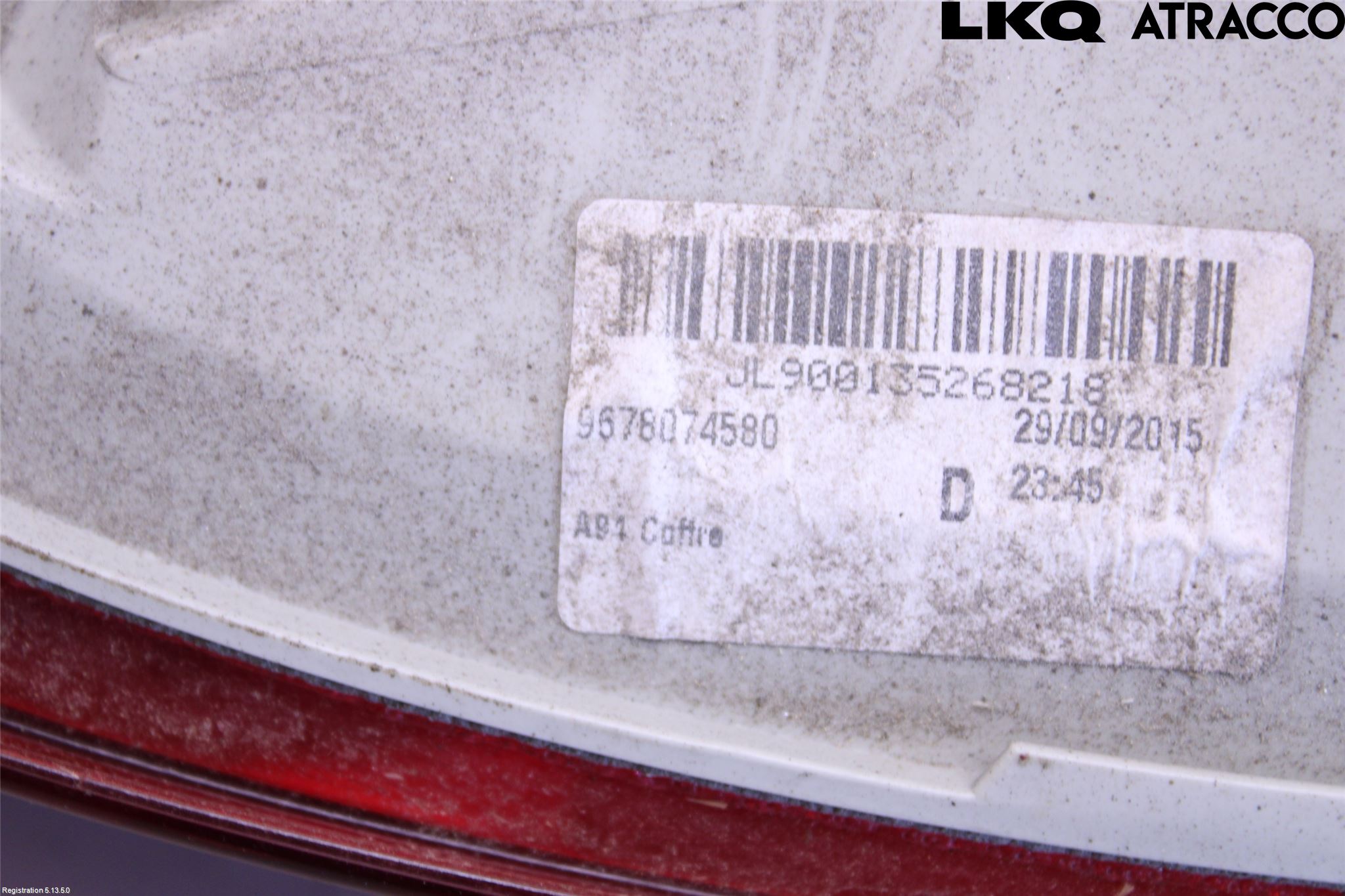 Peugeot 2008 13-20 Baklykt Høyre  På Luke(Indre)