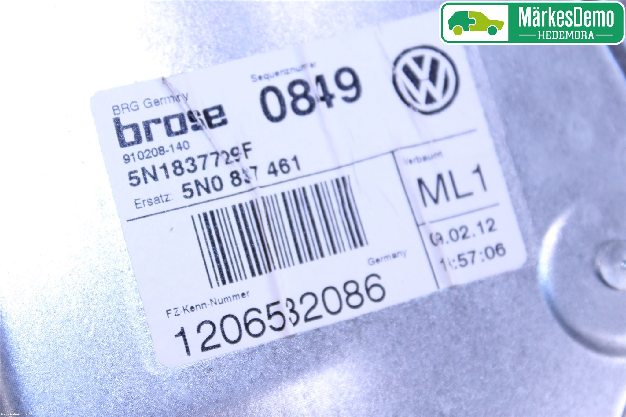 Volkswagen VW TIGUAN 07-16 Vindusheis El Komp