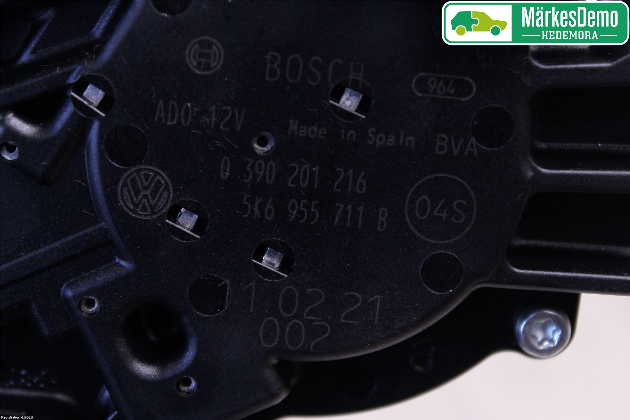 Volkswagen VW GOLF VI 09-13 Viskermotor Bakluke
