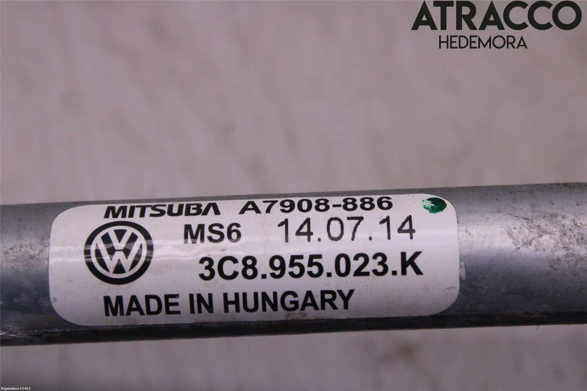 Volkswagen VW PASSAT 11-14 Viskeroverføring Frontrute