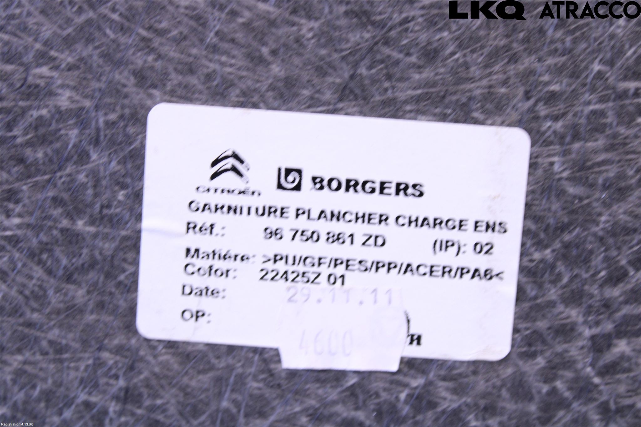 Citroen C3 PICASSO Bakluke Bun (Utgår 5023)