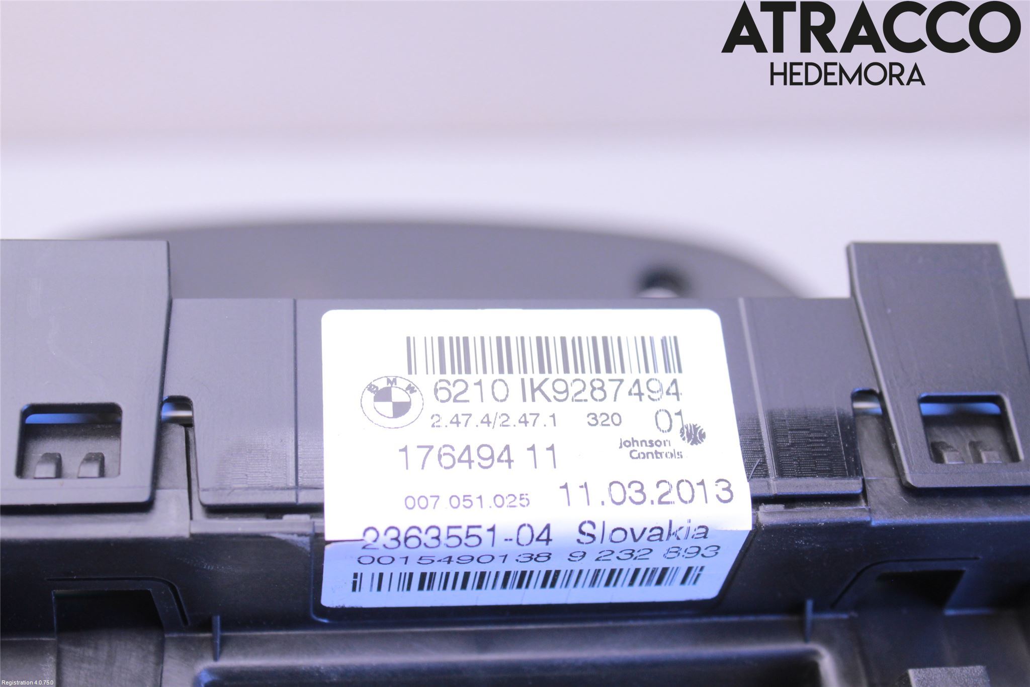 BMW 3 F30/F31/F80 12-19 Instr Kombinert
