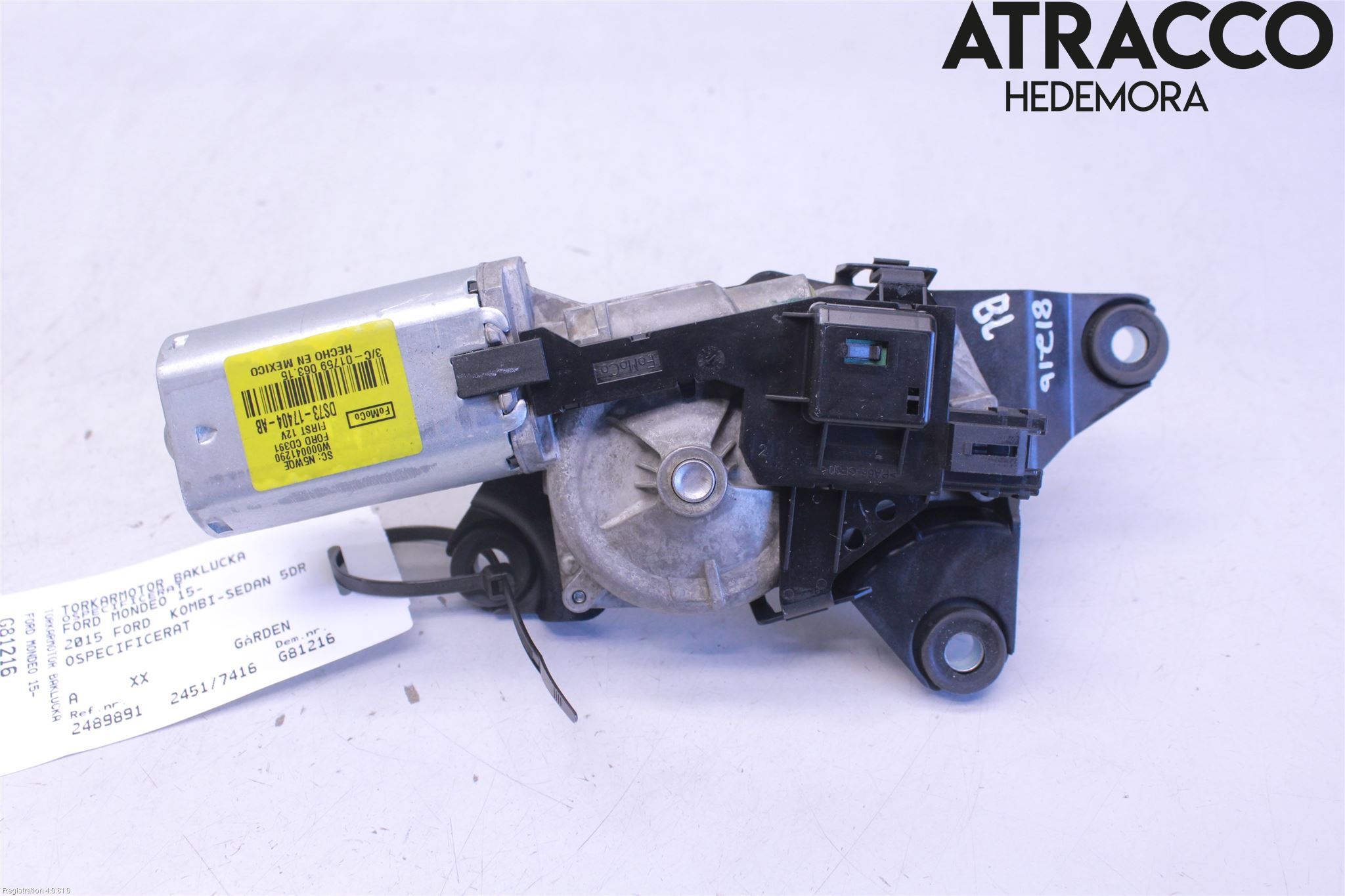Ford MONDEO 15-22 Viskermotor Bakluke