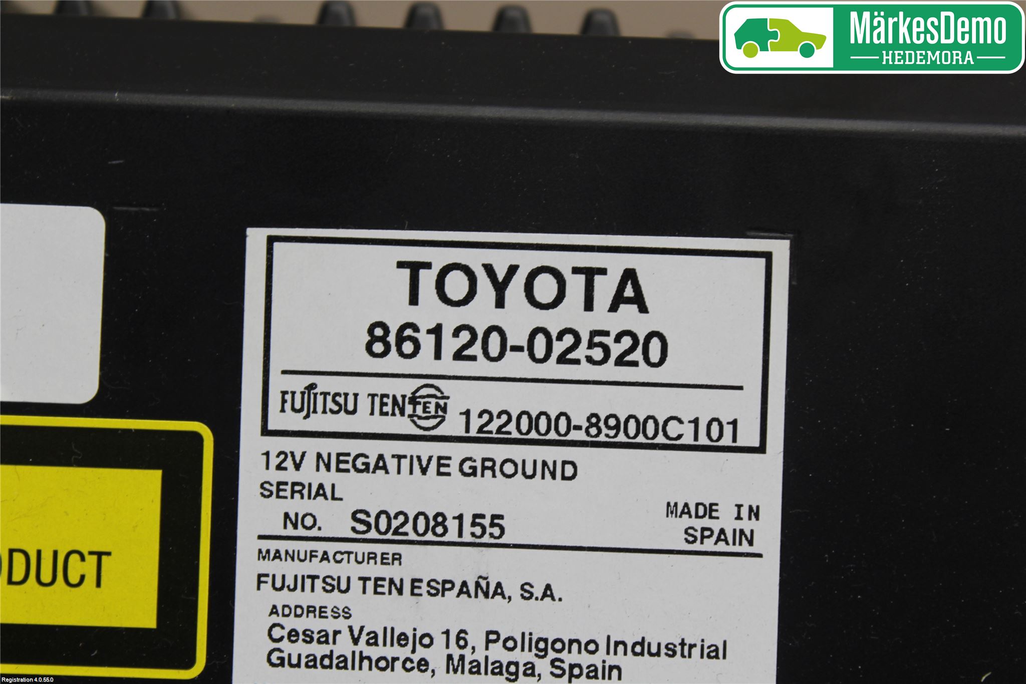 Toyota AURIS 07-09 Stereo Radio Med Cd