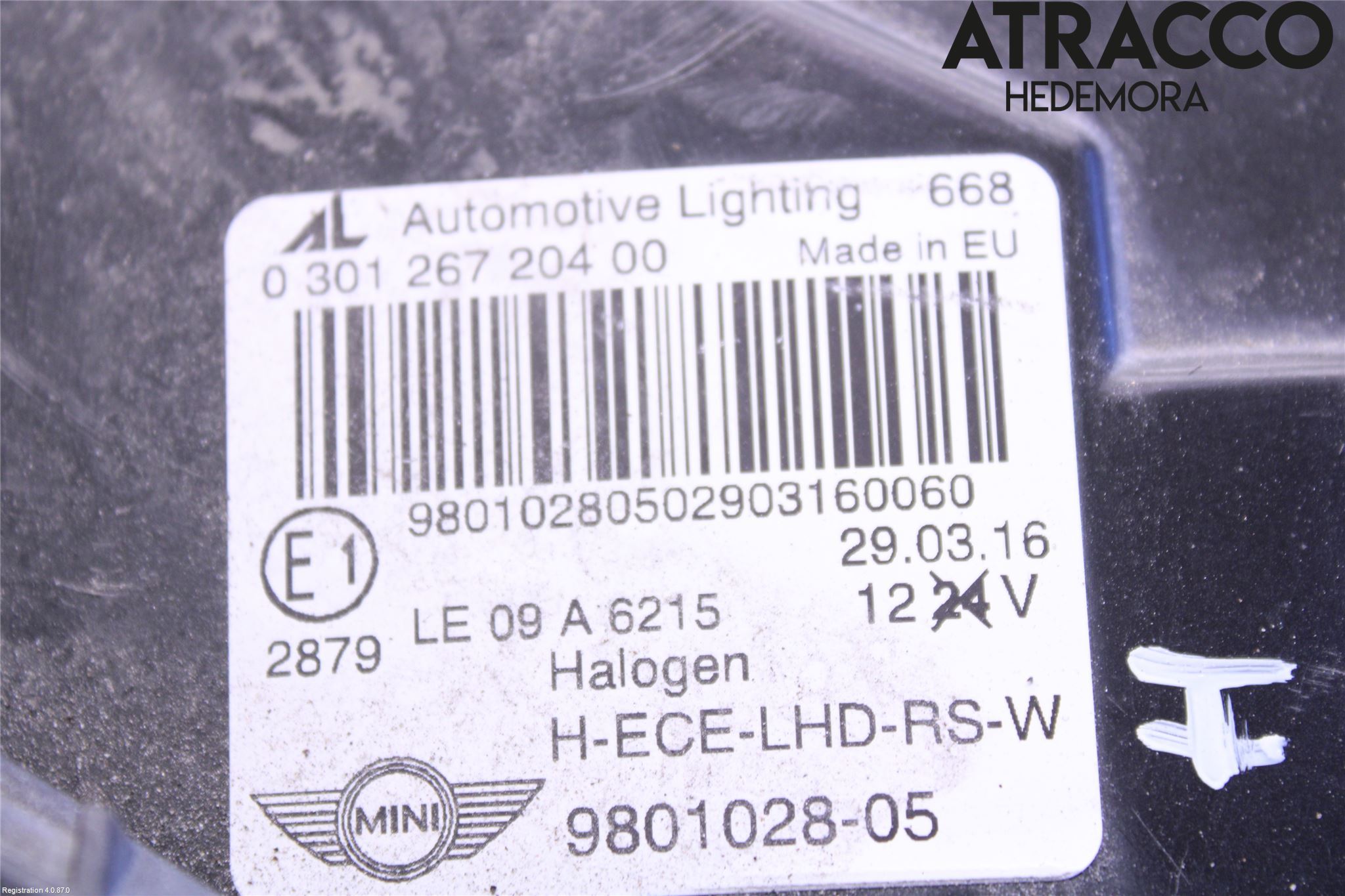 Mini COUNTRYMAN R60 11-16 Frontlykt Høyre
