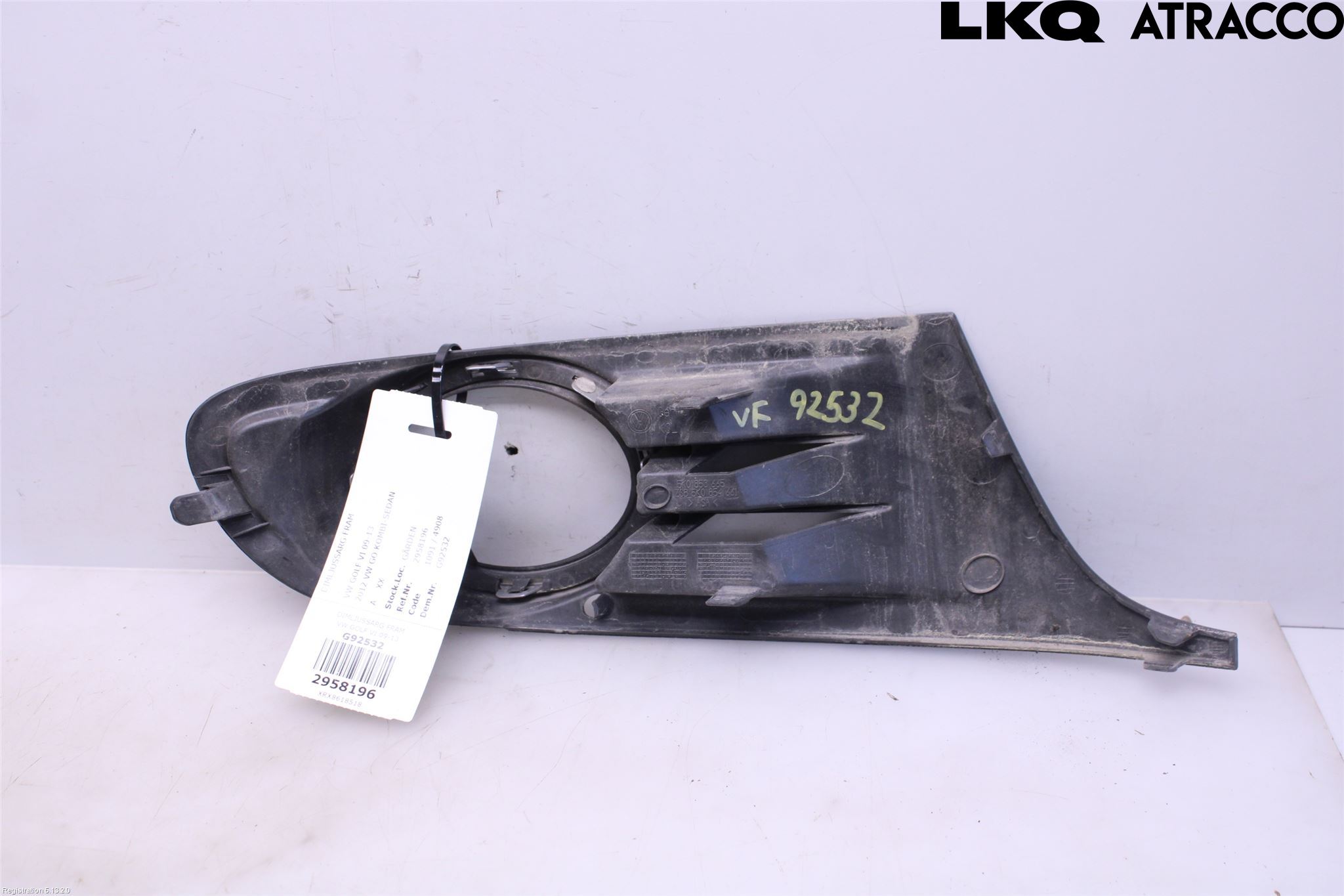 Volkswagen VW GOLF VI 09-13 Frontlykt Kurve-Tåkelys Ramme