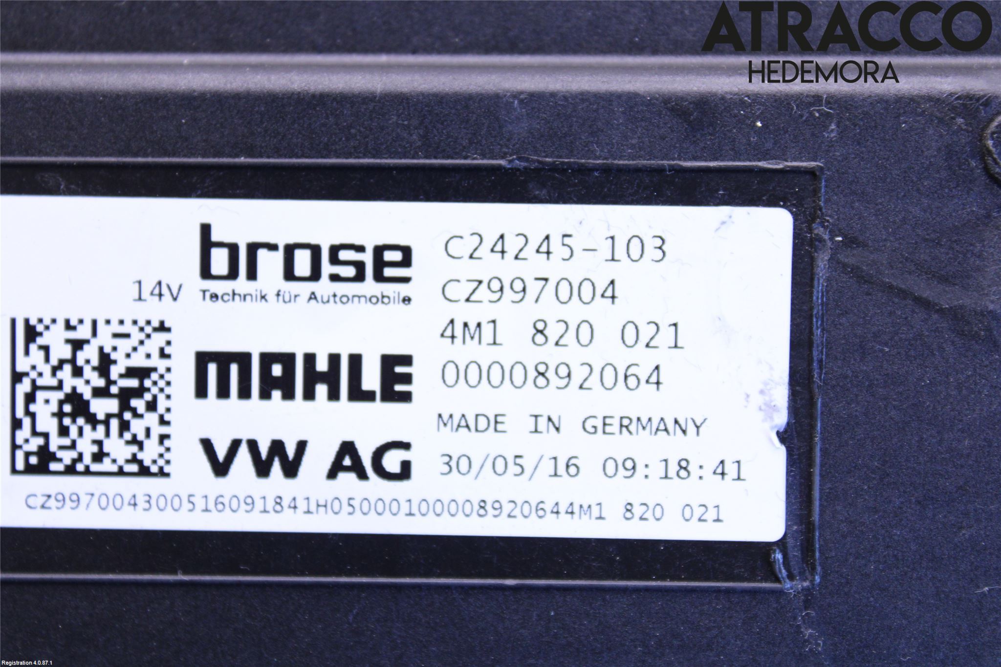 Audi A4/S4 B9 16-19 Varme Ac Varmeapparatvifte