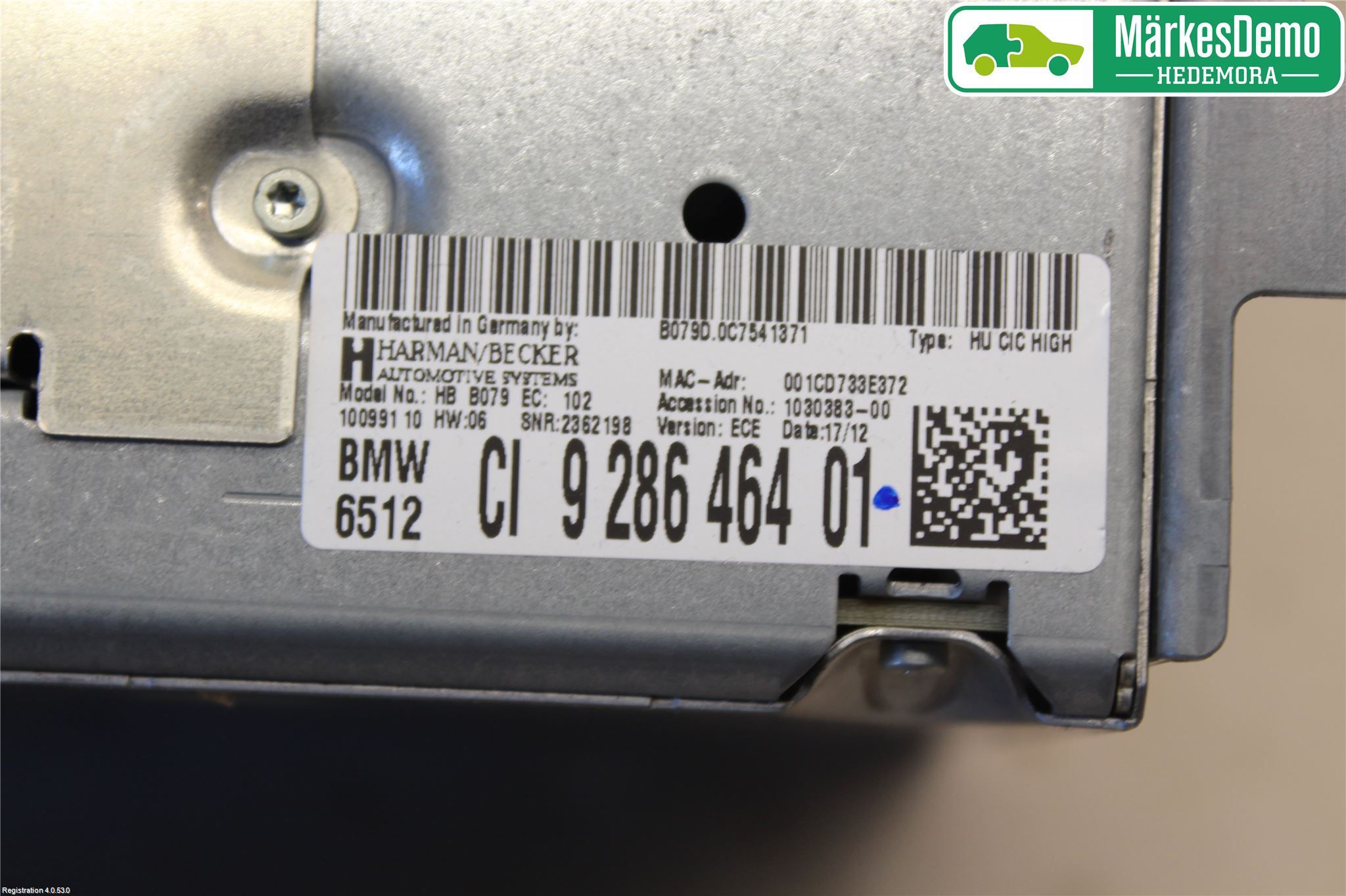 BMW 3 F30/F31/F80 12-19 Stereo Radio Med Cd