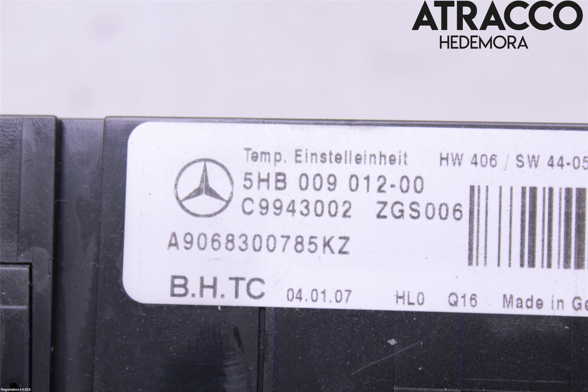 Mercedes-Benz MB SPRINTER (W906) 06-18 Varme Ac Betjening-Display