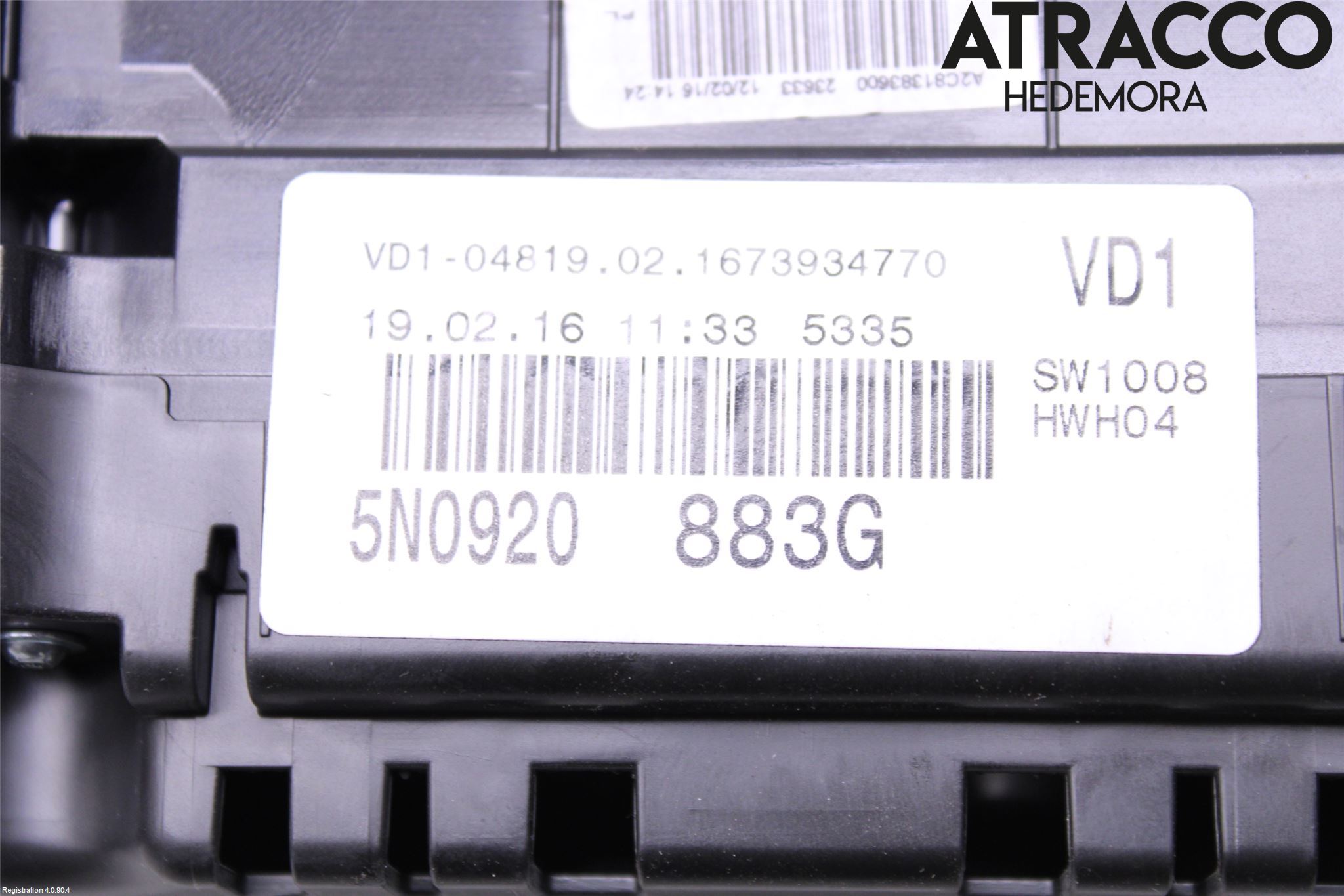 Volkswagen VW TIGUAN 07-16 Instr Kombinert