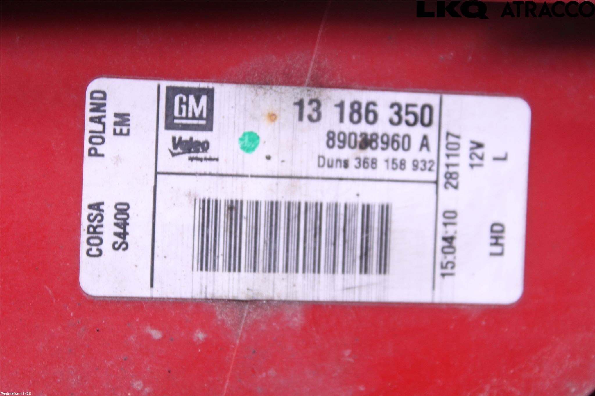 Opel ASTRA J 10-15 Baklykt Venstre