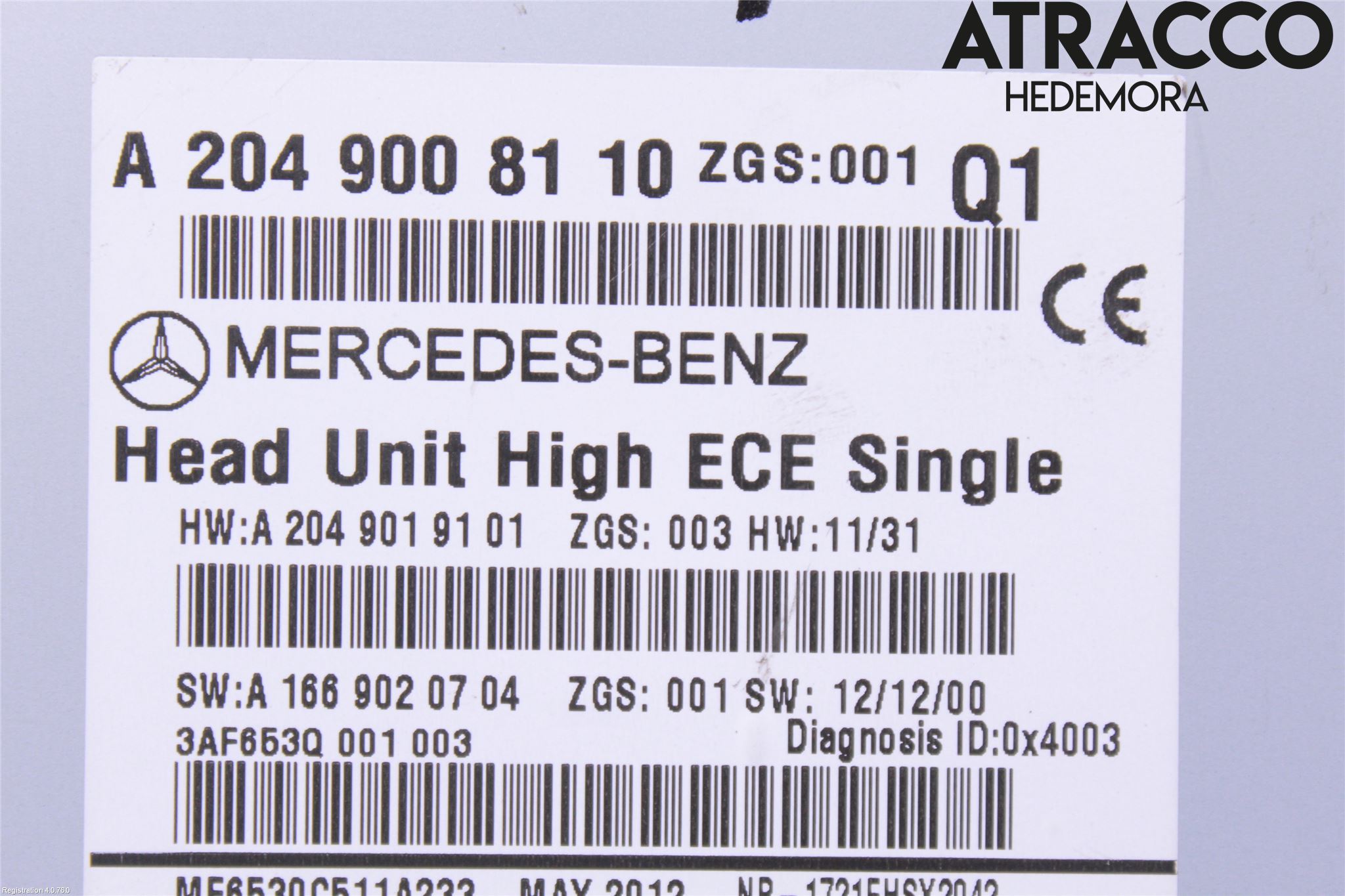 Mercedes-Benz MB GLK-KLASS (X204) 08-16 Stereo Radio Med Cd