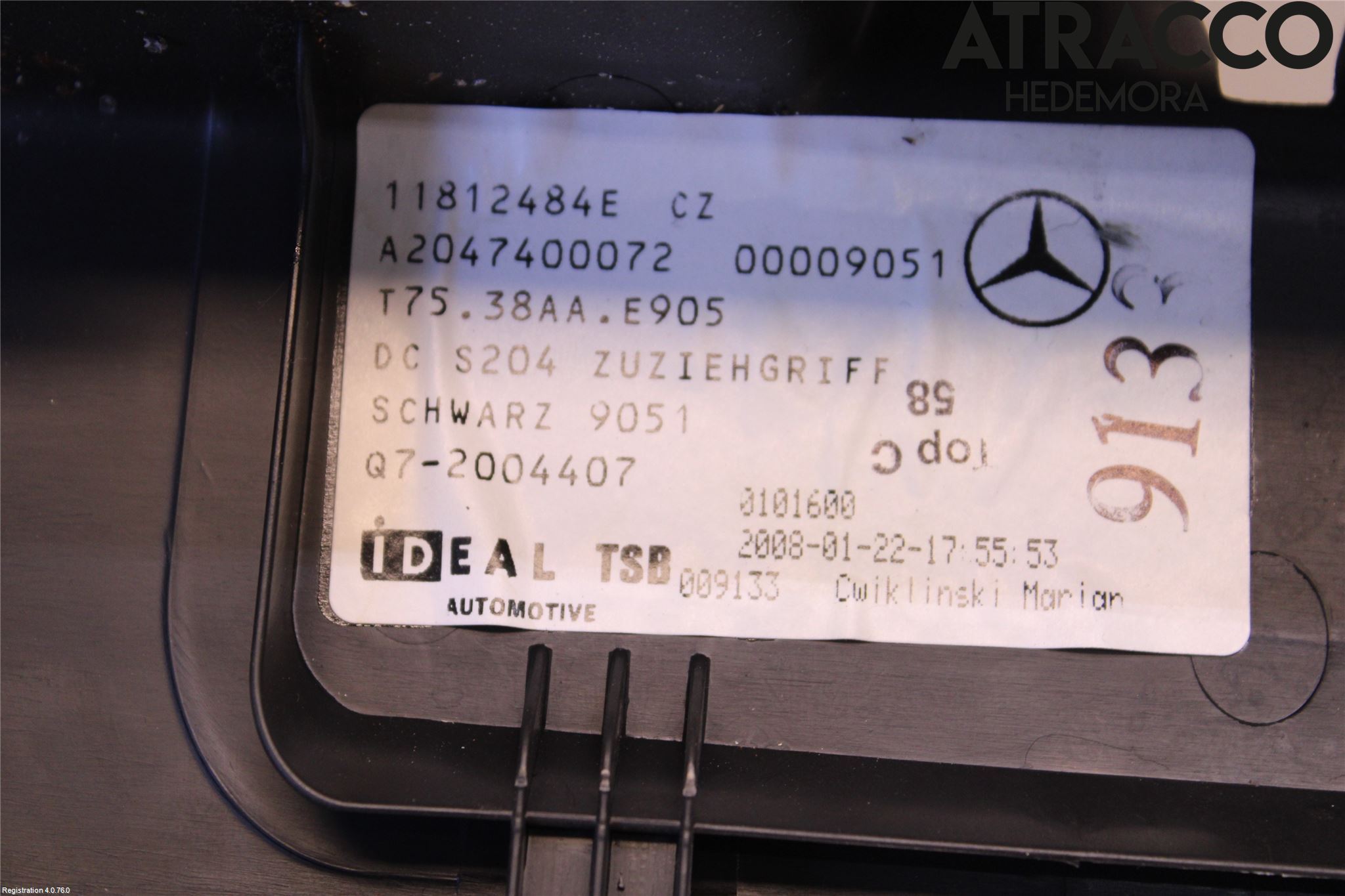 Mercedes-Benz MB C-KLASS (W204) 07-15 Innr Bakluketrekk