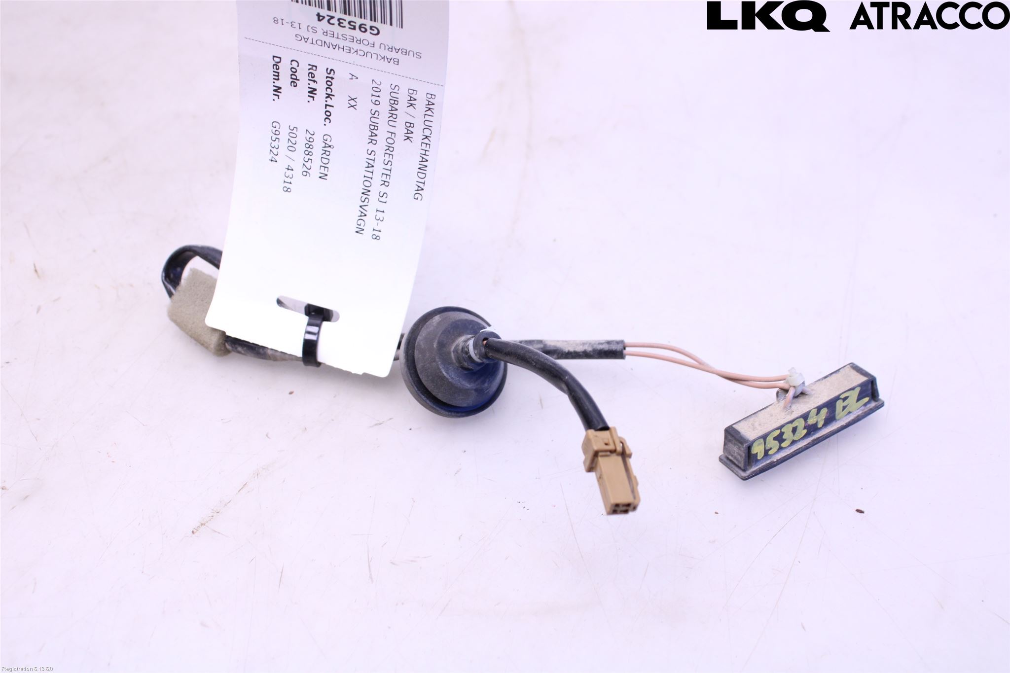 Subaru FORESTER SJ 13-18 Bakluke Handtak Ytre