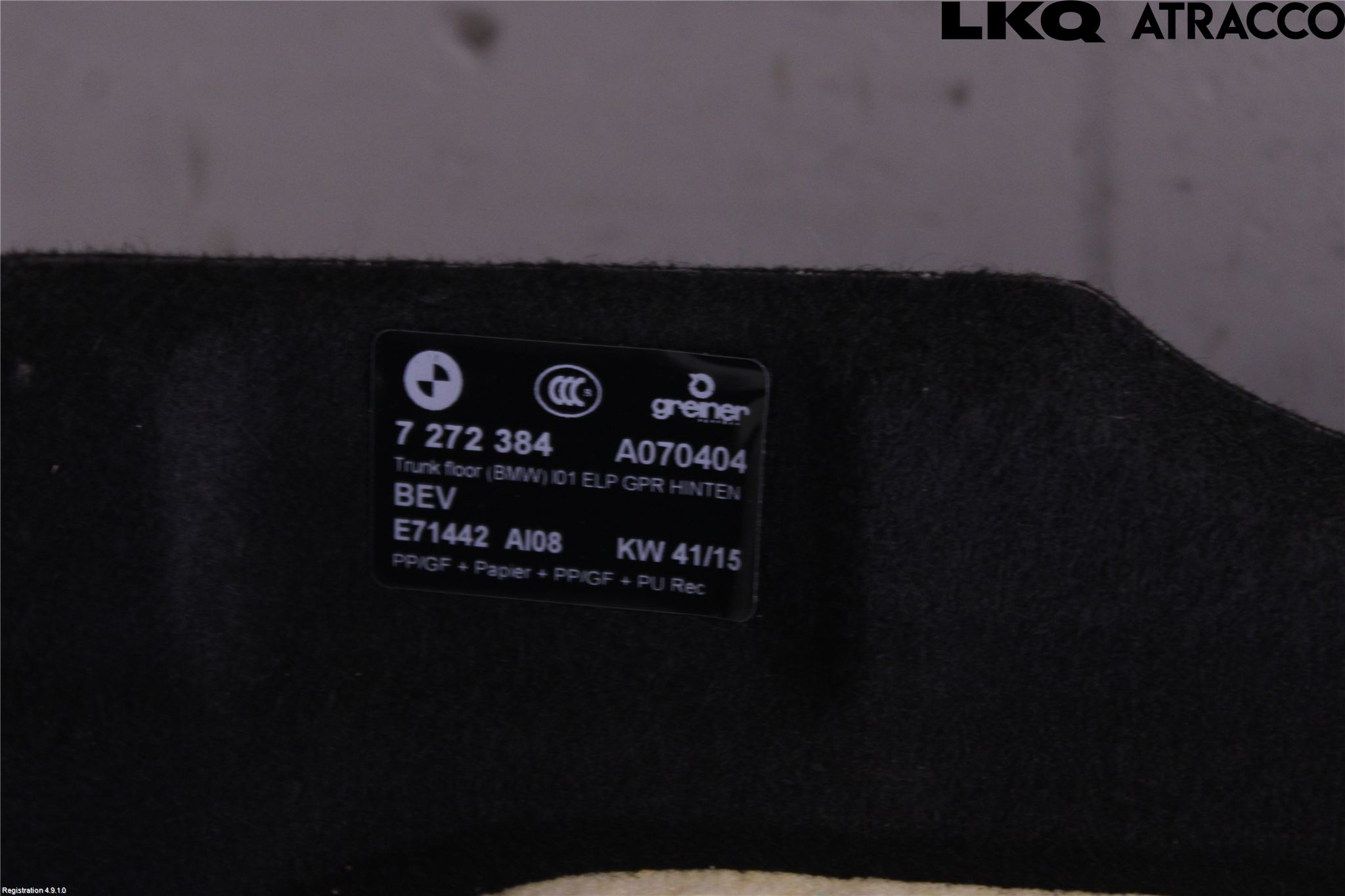 BMW i3 I01 13-22 Innr Bagasjeromkledsel