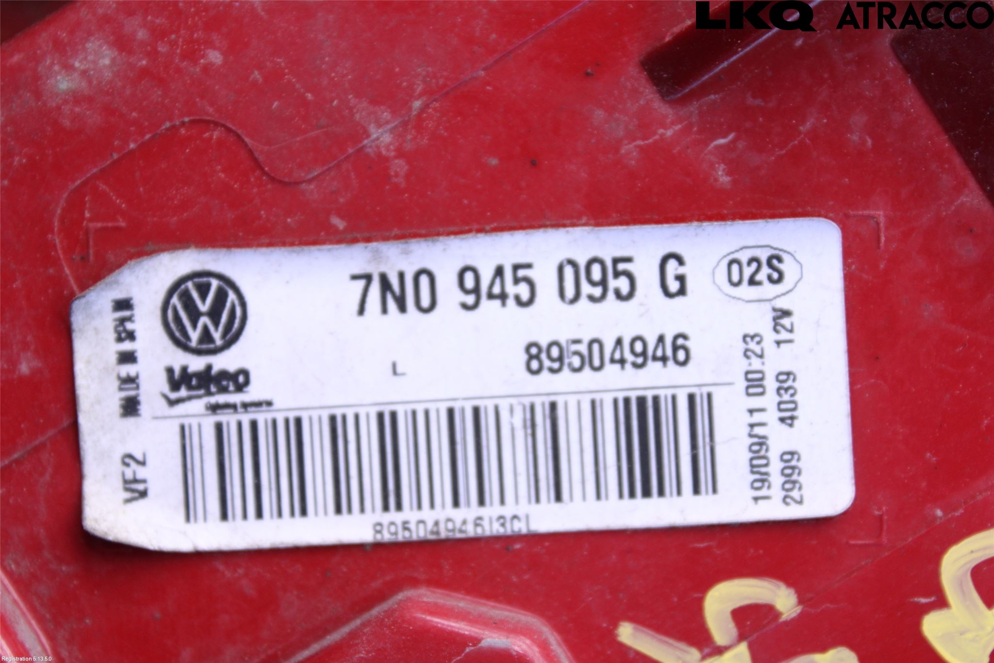 Volkswagen VW SHARAN 11- Baklykt Venstre