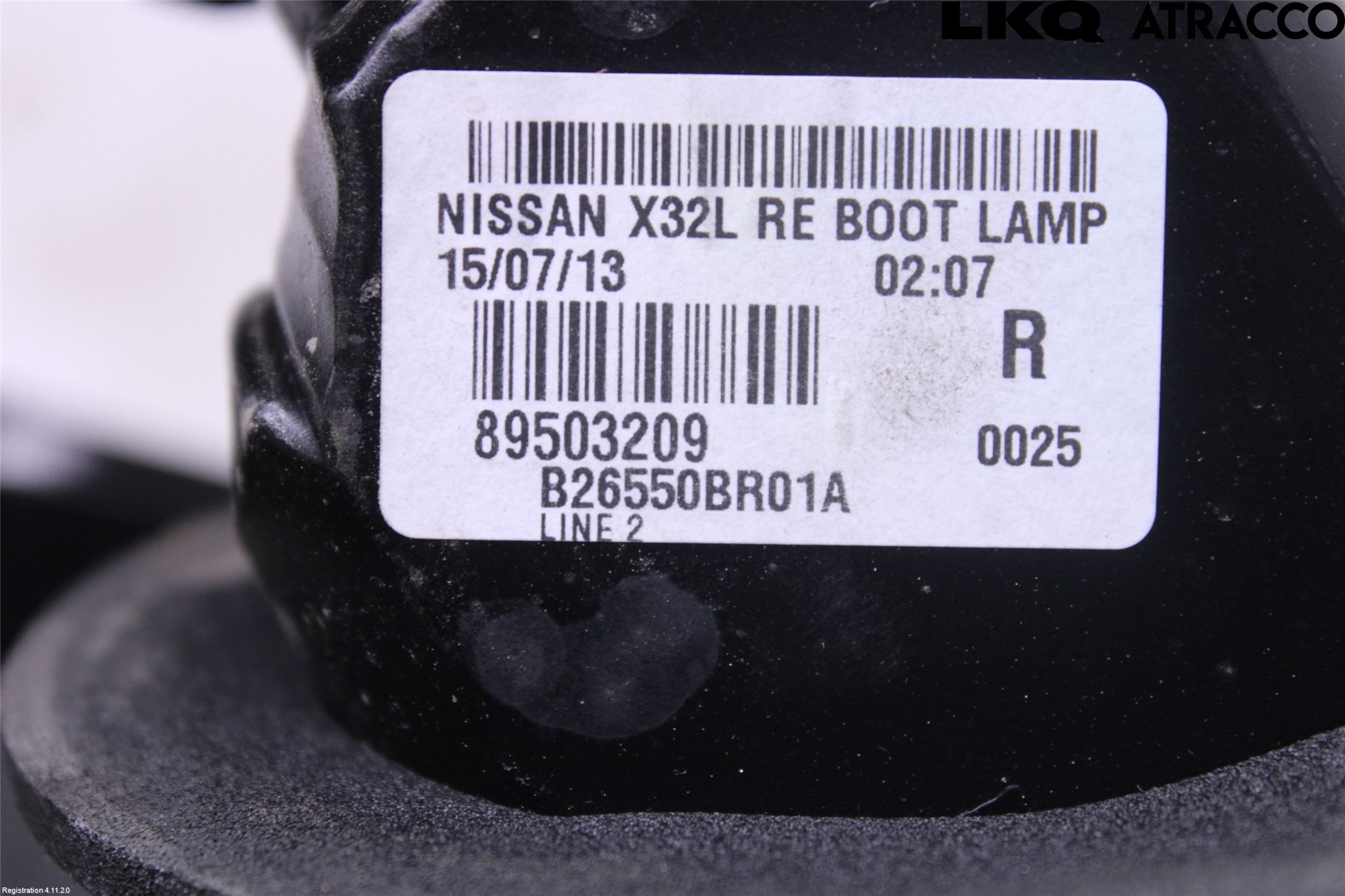 Nissan QASHQAI+2  10-14 Baklykt Høyre  På Luke(Indre)