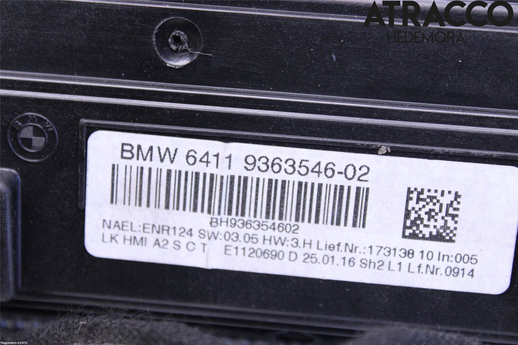 BMW 3 F30/F31/F80 12-19 Varme Ac Betjening-Display