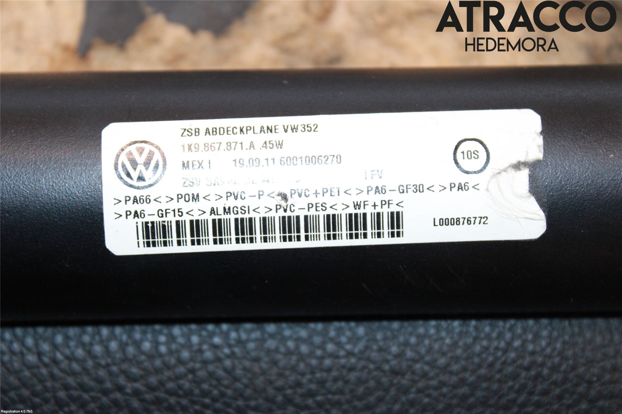 Volkswagen VW GOLF VI 09-13 Innr Innsyn Beskytelse Stv