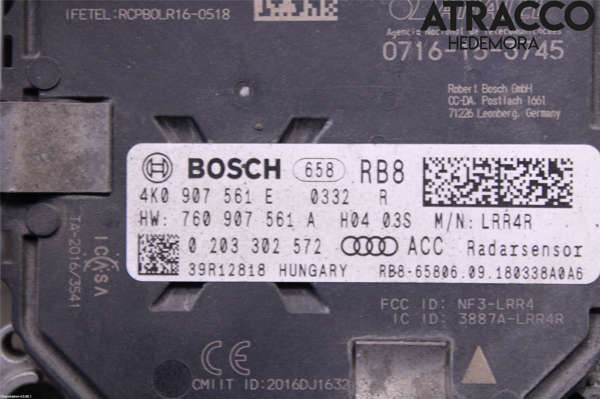 Audi A6 F2/C8 19- Sensor Kollisjonsbeskyttelse