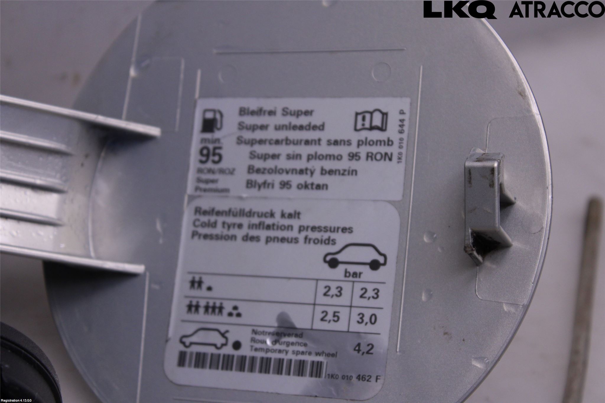 Volkswagen VW GOLF PLUS/CROSS GOLF 04-14 Drivstoff Tankluke