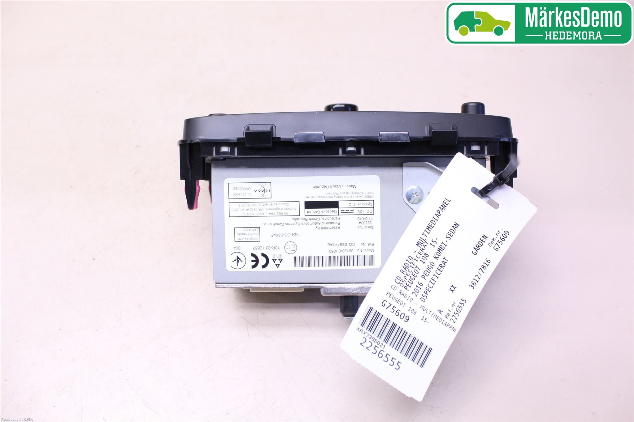 Peugeot 108 15-22 Stereo Radio Med Cd