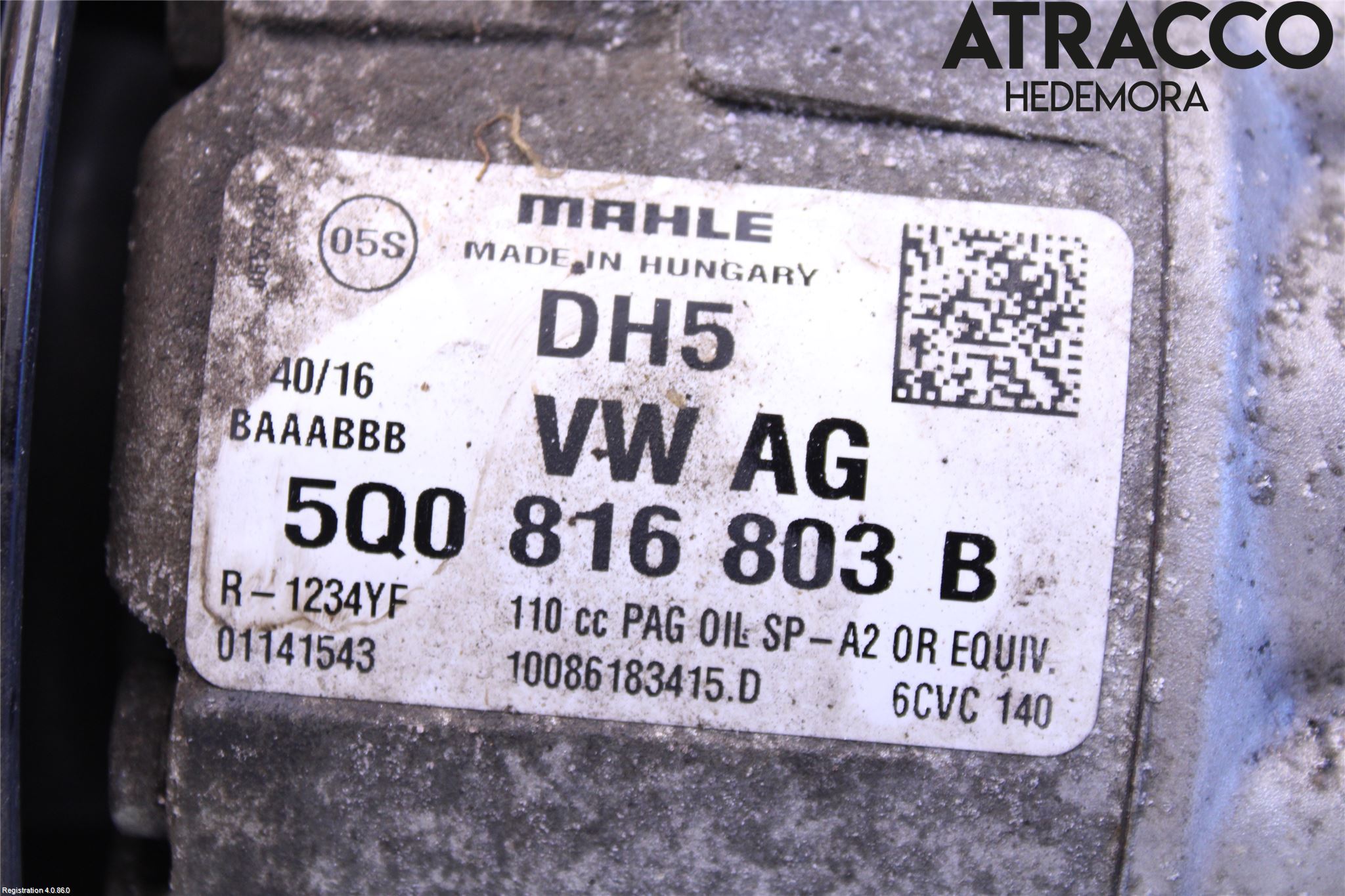 Volkswagen VW GOLF / E-GOLF VII 13-20 Varme Ac Kompressor