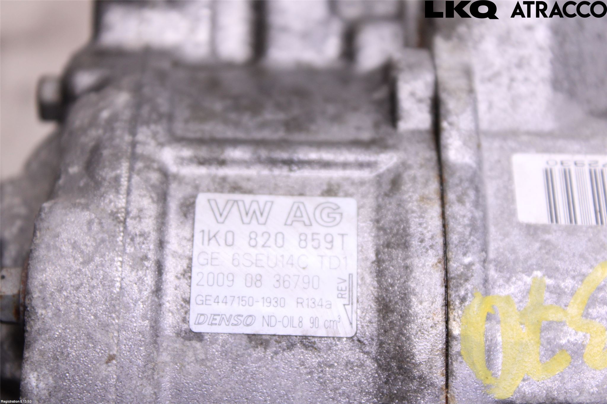 Volkswagen VW GOLF VI 09-13 Varme Ac Kompressor