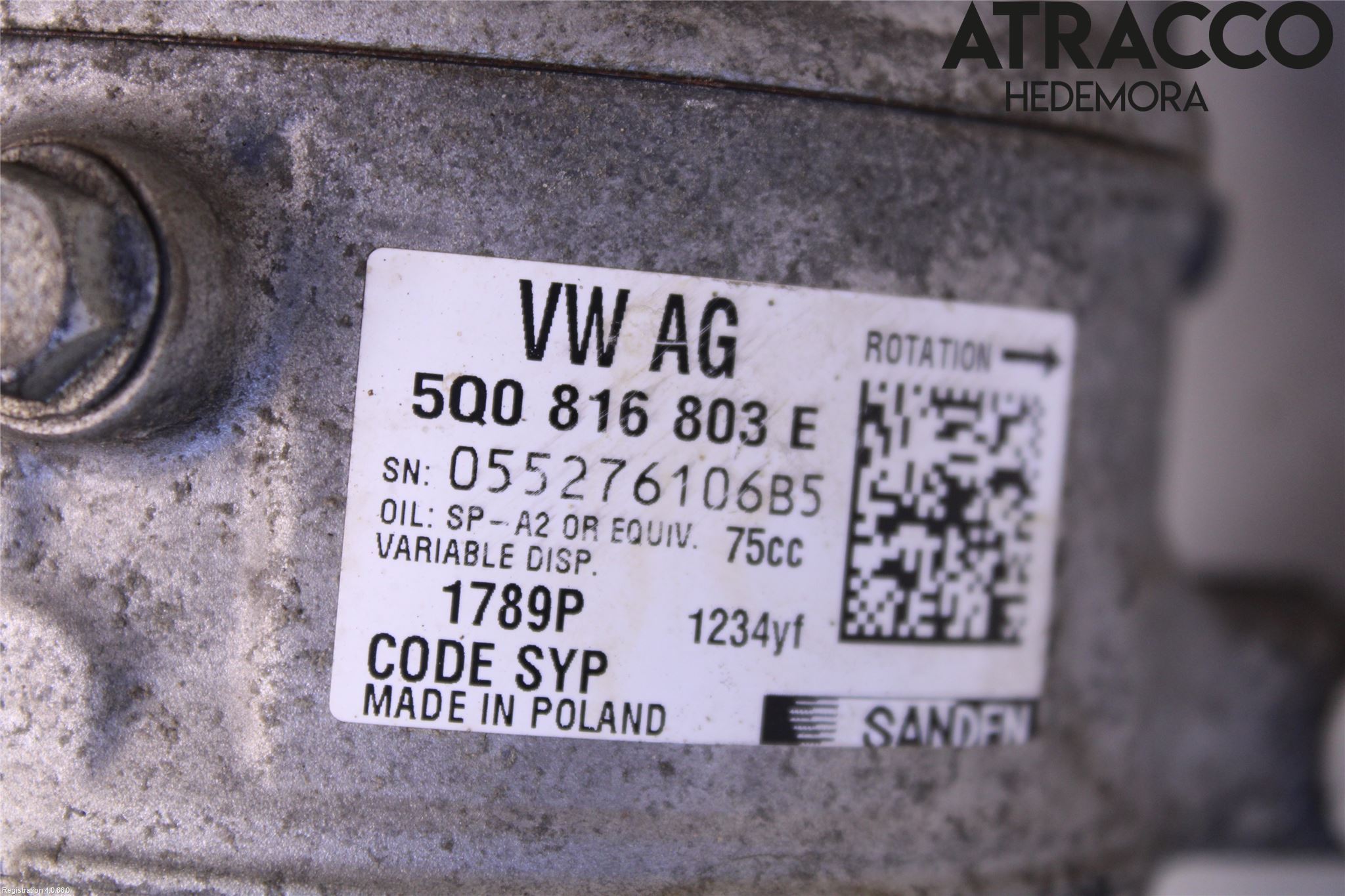 Volkswagen VW TIGUAN 16-24 Varme Ac Kompressor